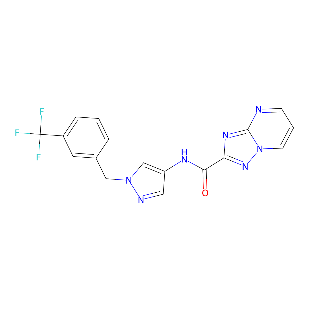 N-{1-[3-(trifluoromethyl)benzyl]-1H-pyrazol-4-yl}[1,2,4]triazolo[1,5-a]pyrimidine-2-carboxamide molecular structure, CAS 1005668-66-5