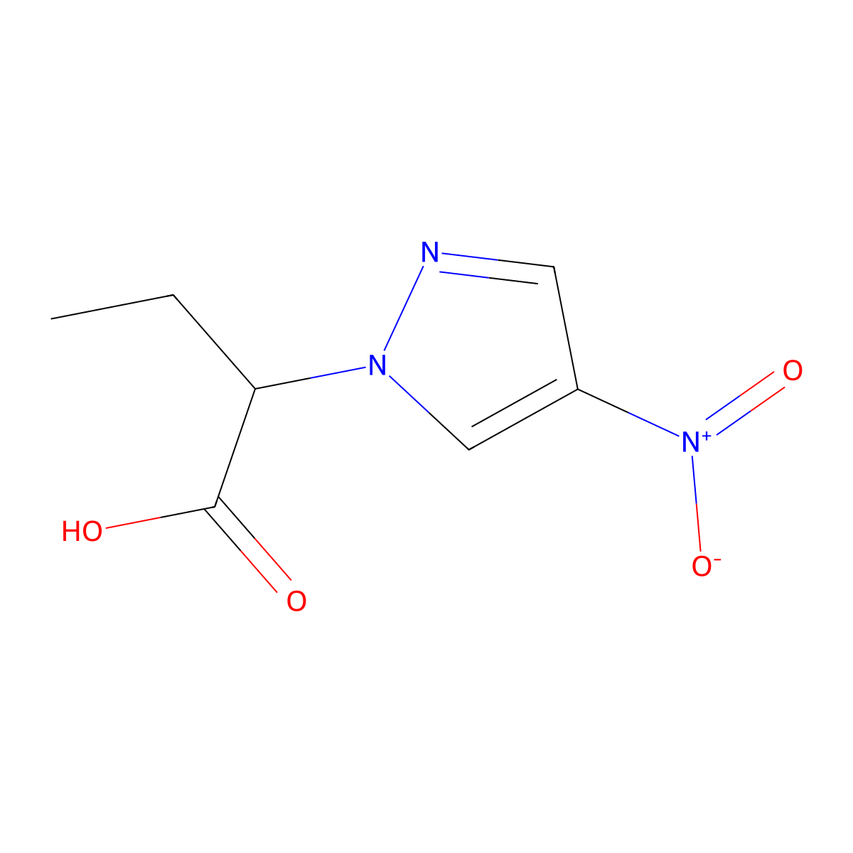 2-(4-nitro-1H-pyrazol-1-yl)butanoic acid molecular structure, CAS 1005669-62-4