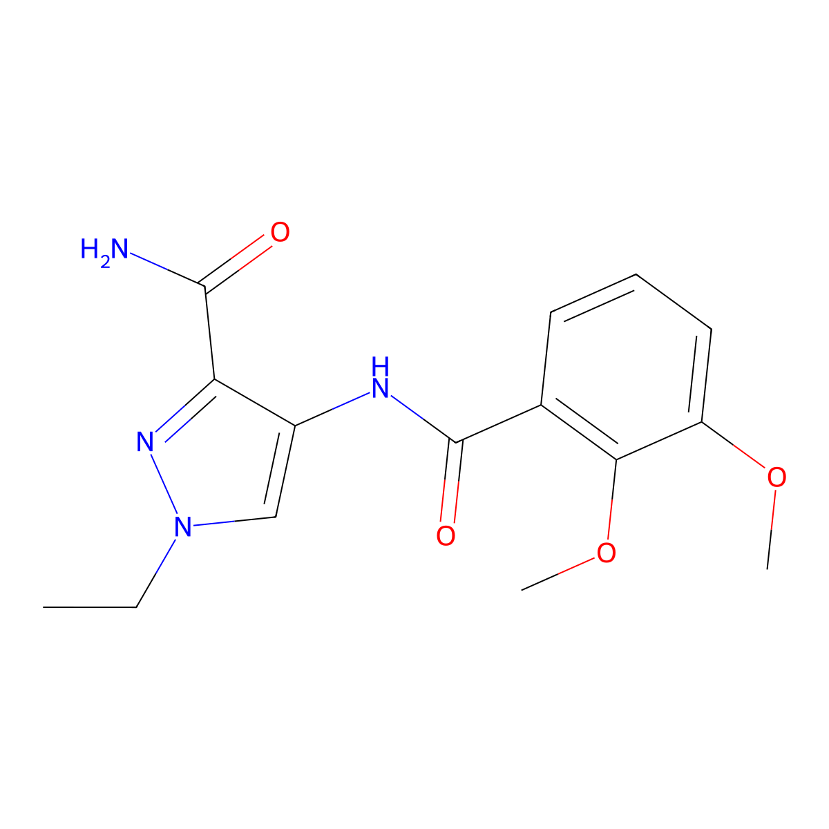 4-[(2,3-Dimethoxybenzoyl)amino]-1-ethylpyrazole-3-carboxamide molecular structure, CAS 1005675-08-0