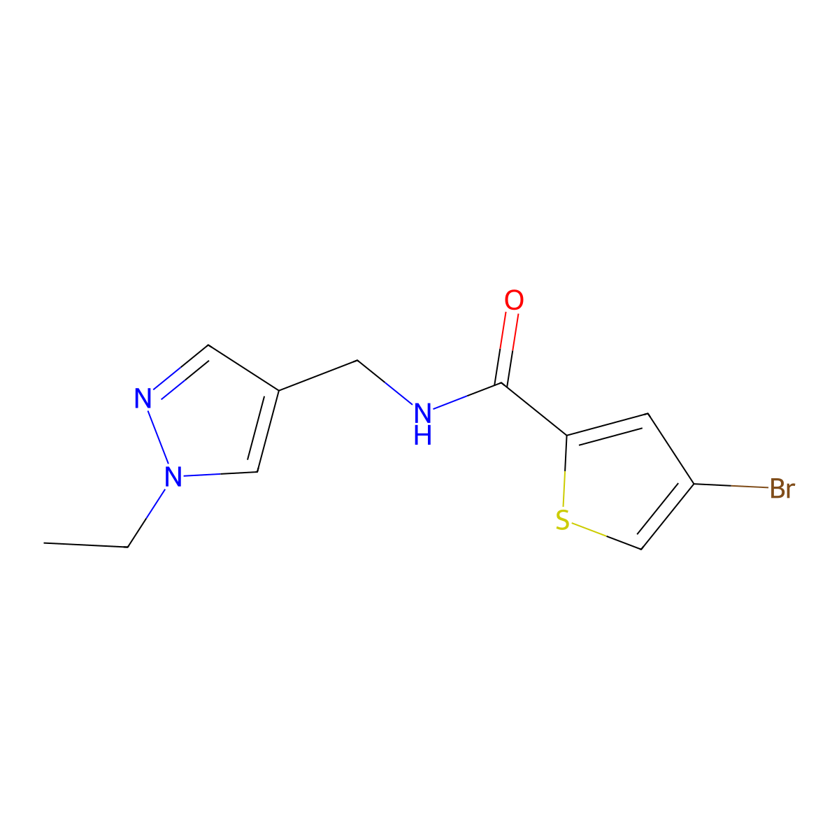 4-bromo-N-[(1-ethyl-1H-pyrazol-4-yl)methyl]thiophene-2-carboxamide molecular structure, CAS 1005676-57-2