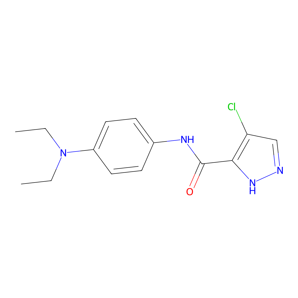 4-chloro-N-[4-(diethylamino)phenyl]-1H-pyrazole-3-carboxamide molecular structure, CAS 1005676-89-0