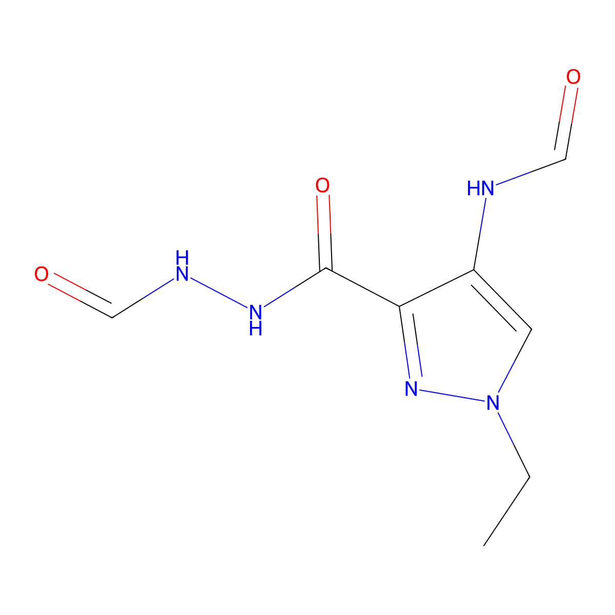 N-[1-ethyl-3-(formamidocarbamoyl)pyrazol-4-yl]formamide molecular structure, CAS 1005678-86-3