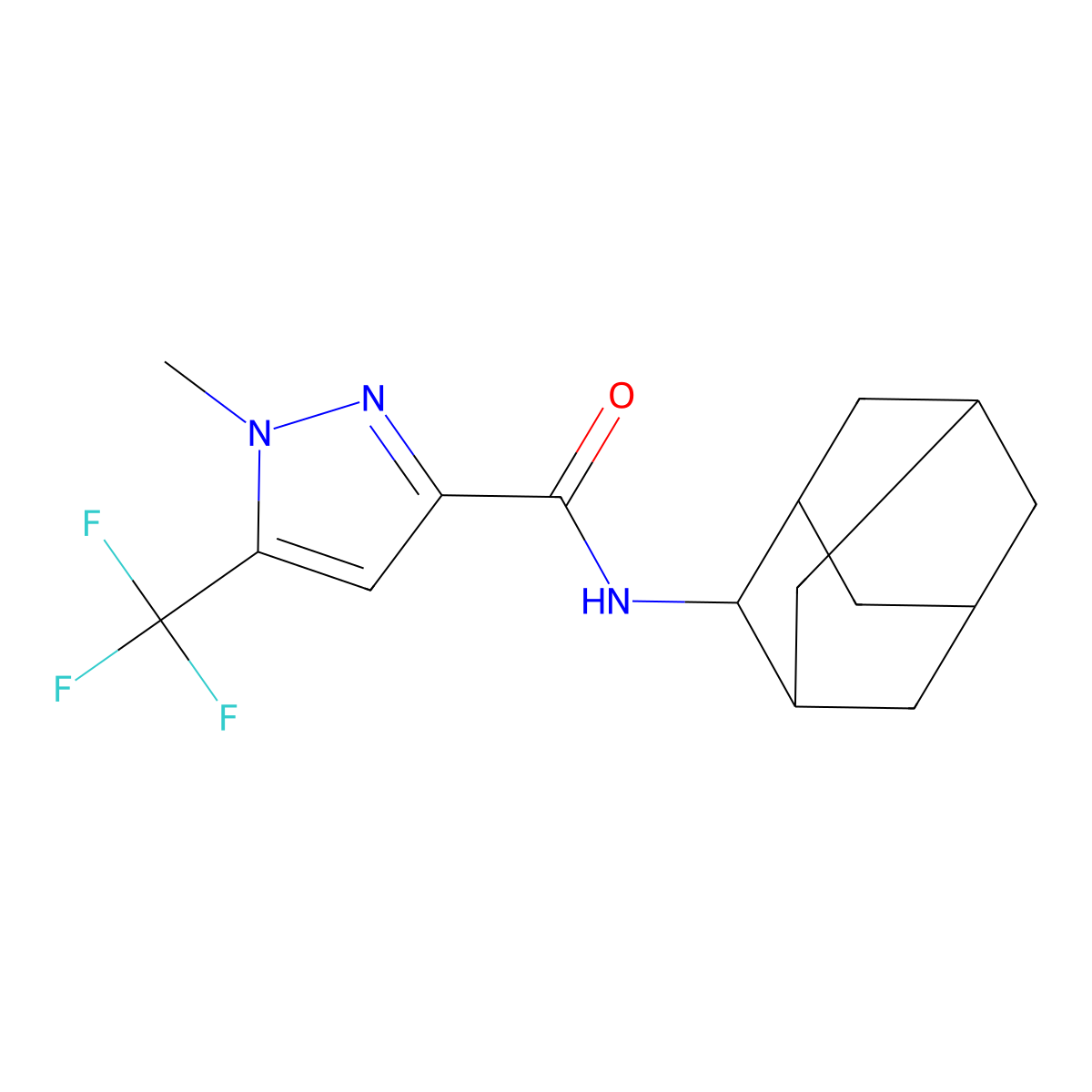 N-(2-adamantyl)-1-methyl-5-(trifluoromethyl)pyrazole-3-carboxamide molecular structure, CAS 1005679-34-4