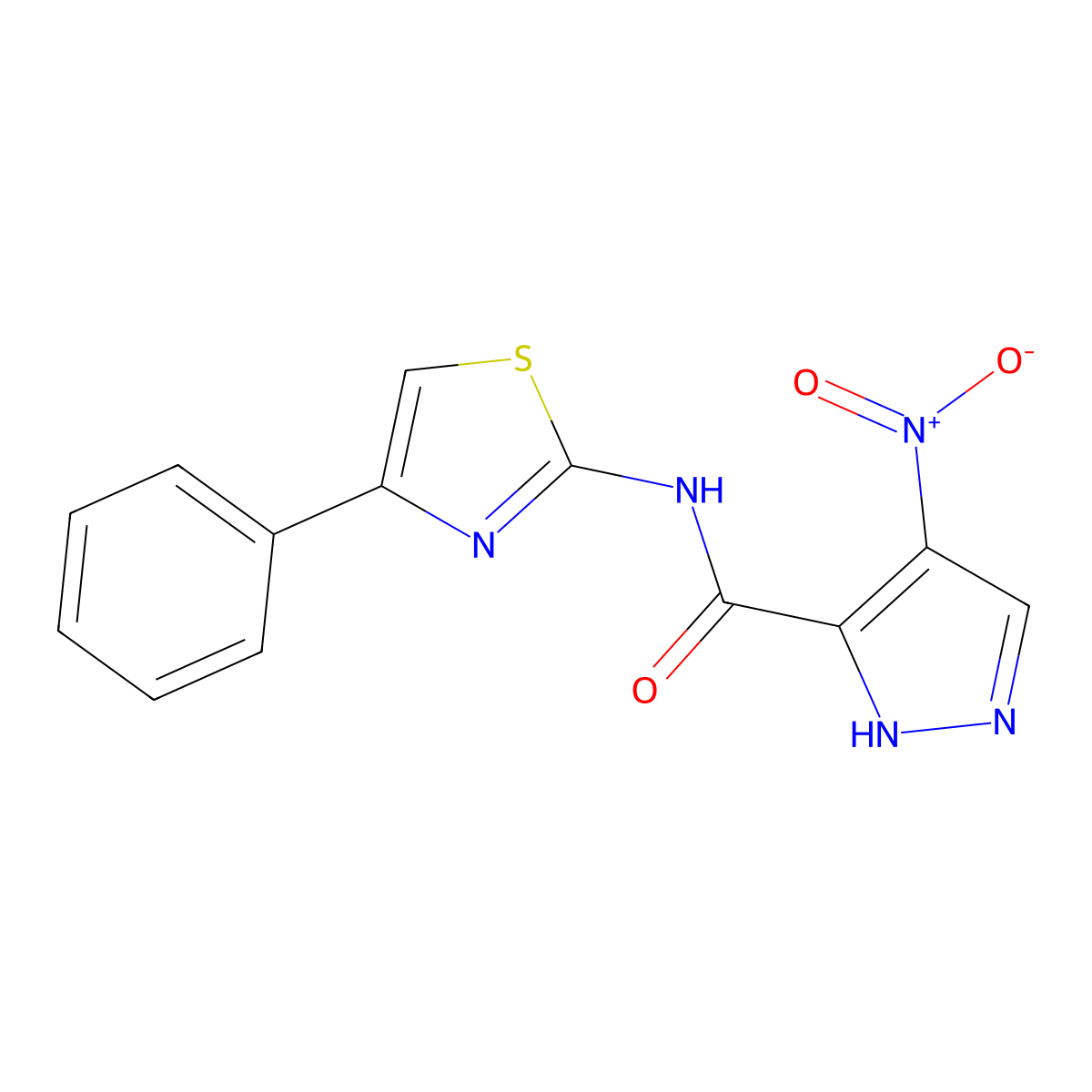 4-nitro-N-(4-phenyl-1,3-thiazol-2-yl)-1H-pyrazole-3-carboxamide molecular structure, CAS 1005679-98-0
