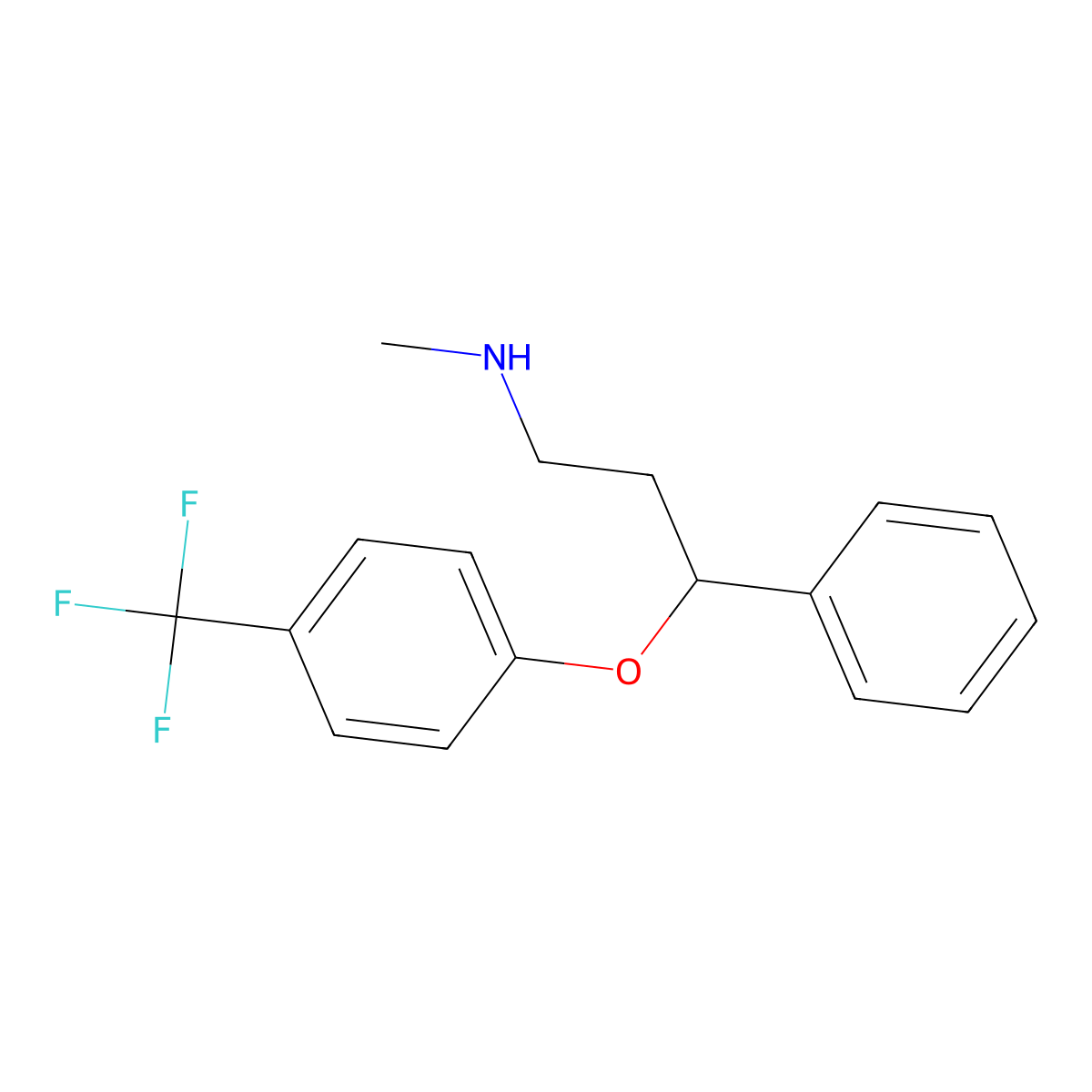 (S)-Fluoxetine molecular structure, CAS 100568-02-3