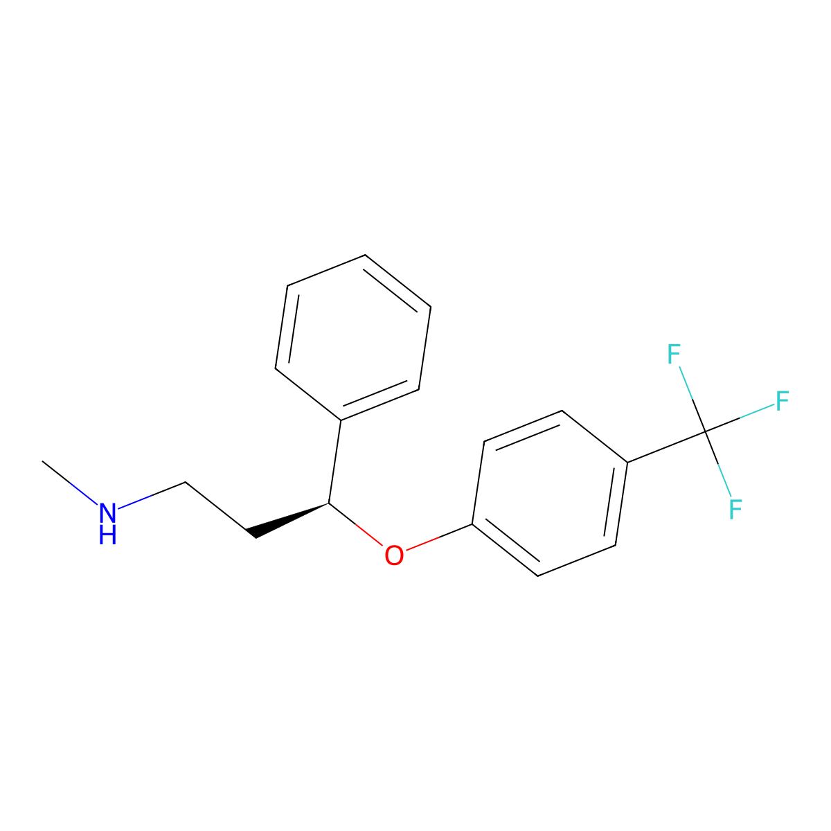 (S)-Fluoxetine molecular structure, CAS 100568-02-3