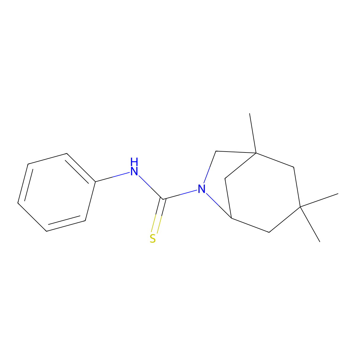 1,3,3-trimethyl-N-phenyl-6-azabicyclo[3.2.1]octane-6-carbothioamide molecular structure, CAS 100568-09-0