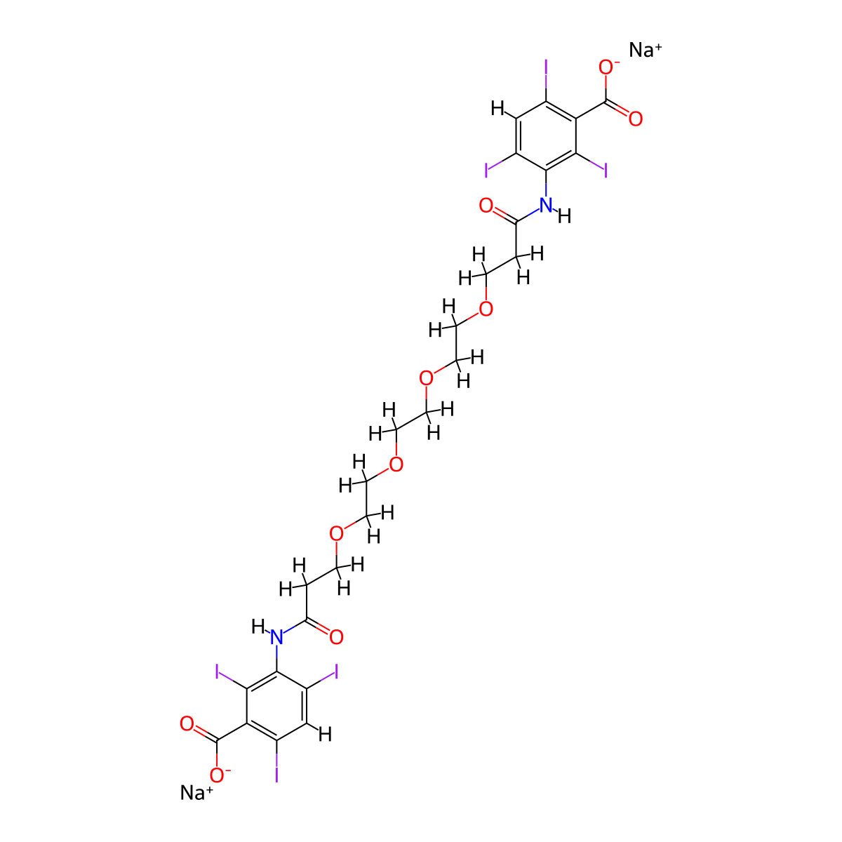 Iodoxamate sodium molecular structure, CAS 100568-85-2