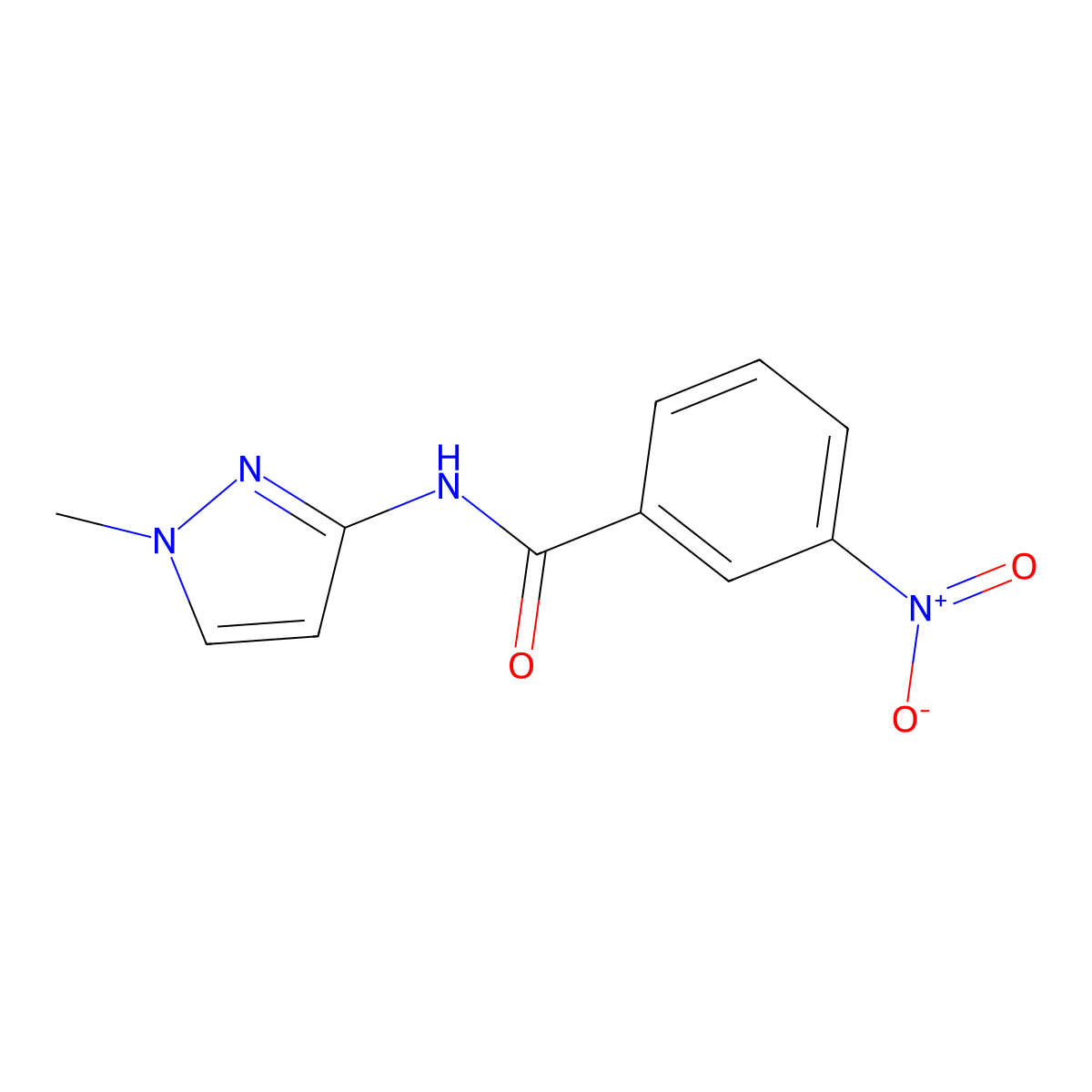 N-(1-Methyl-3-pyrazolyl)-3-nitrobenzamide molecular structure, CAS 1005683-63-5