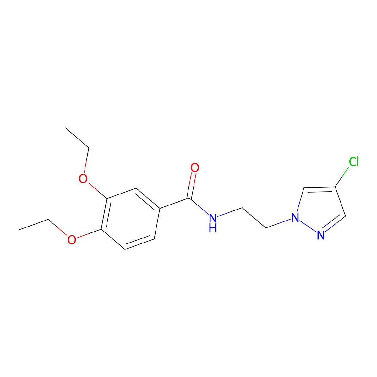 N-[2-(4-chloro-1H-pyrazol-1-yl)ethyl]-3,4-diethoxybenzamide molecular structure, CAS 1005693-25-3