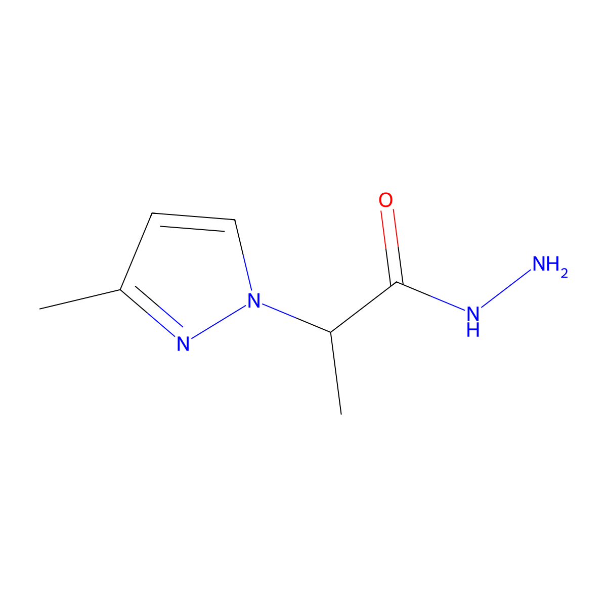 2-(3-Methyl-1H-pyrazol-1-yl)propanohydrazide molecular structure, CAS 1005695-50-0