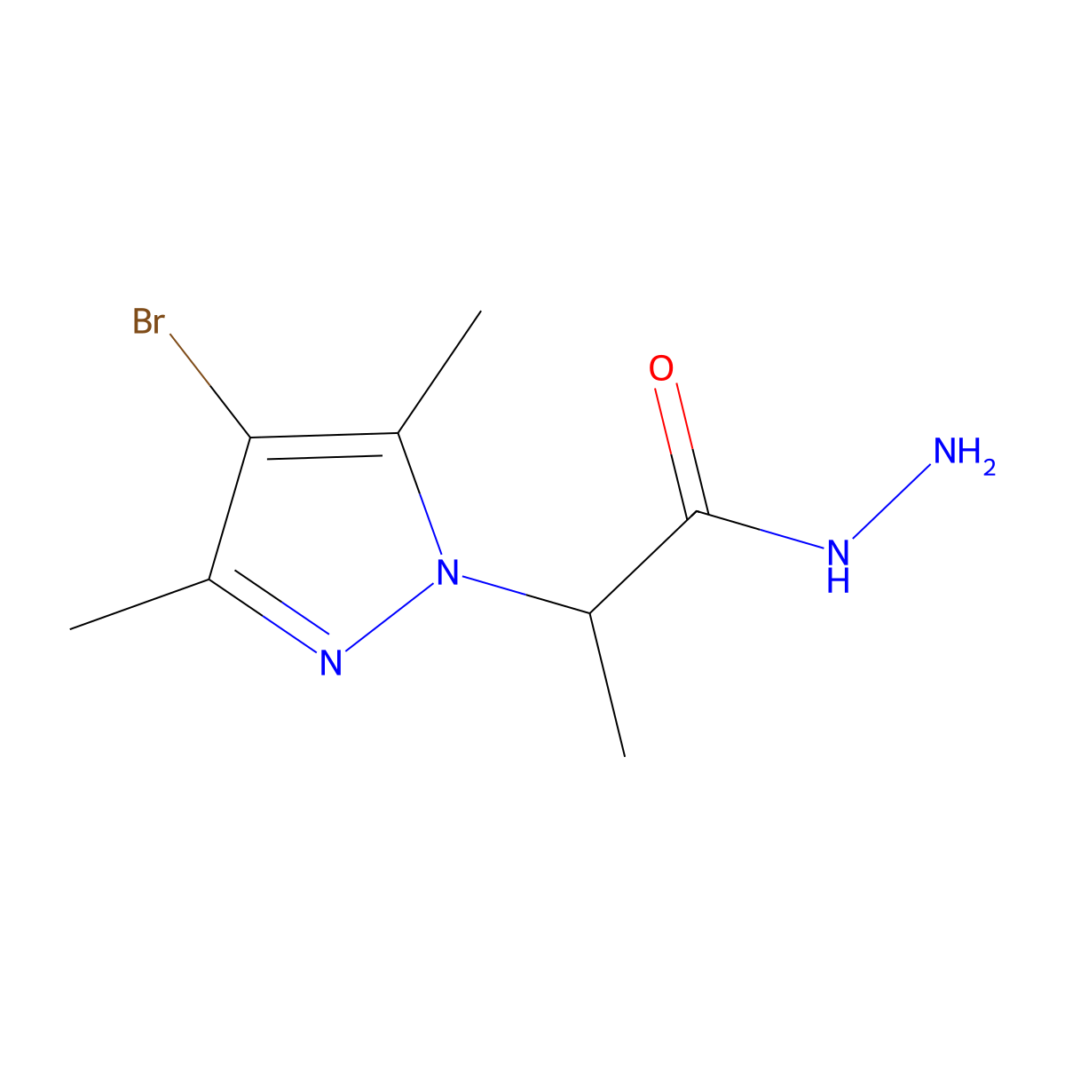 2-(4-bromo-3,5-dimethyl-1H-pyrazol-1-yl)propanehydrazide molecular structure, CAS 1005695-86-2