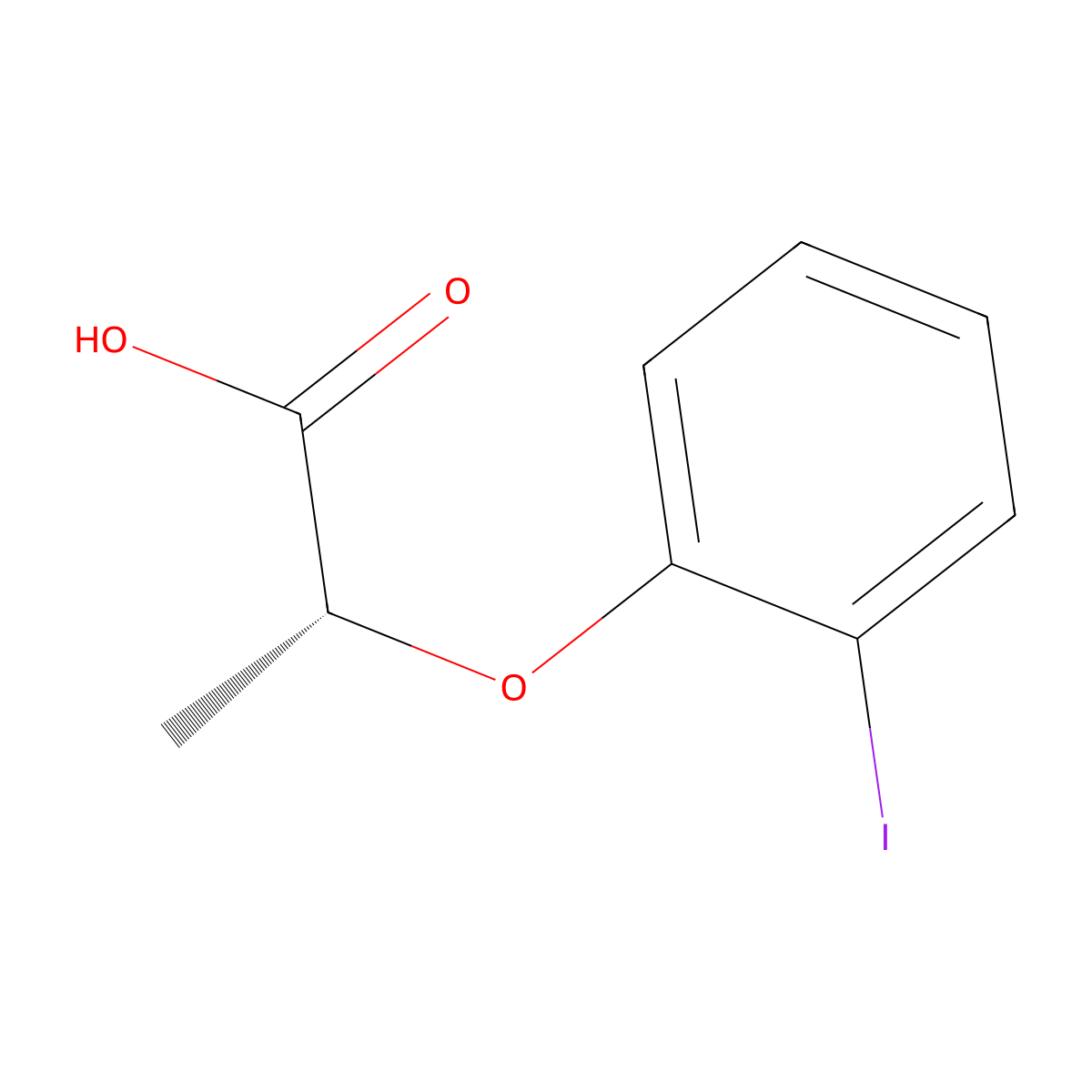 (2R)-2-(2-Iodophenoxy)propanoic acid molecular structure, CAS 10057-04-2
