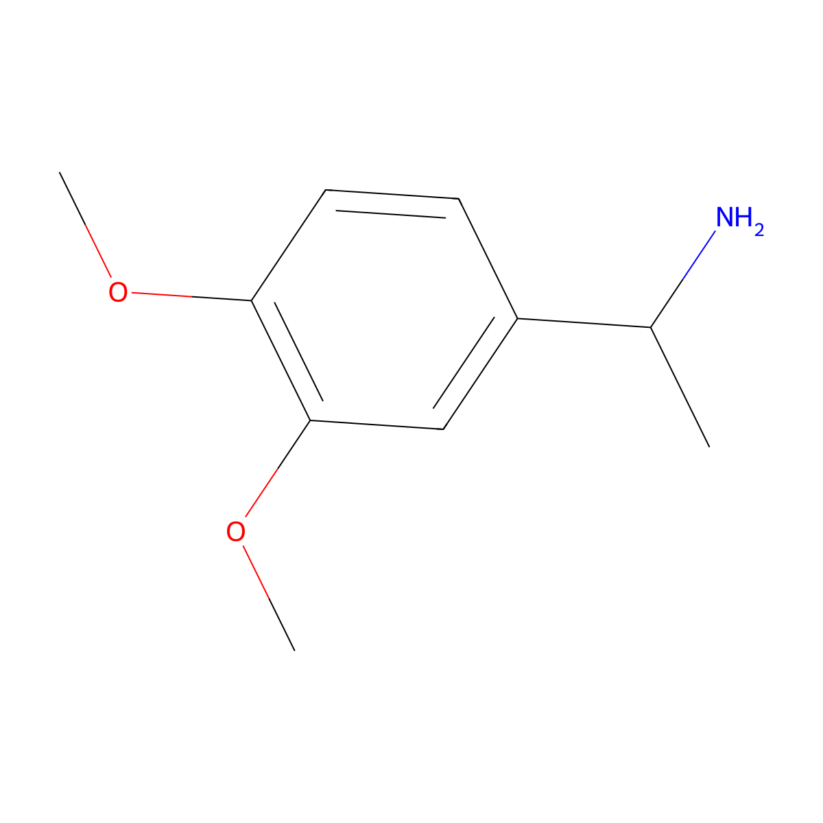 (1R)-1-(3,4-dimethoxyphenyl)ethan-1-amine molecular structure, CAS 100570-24-9