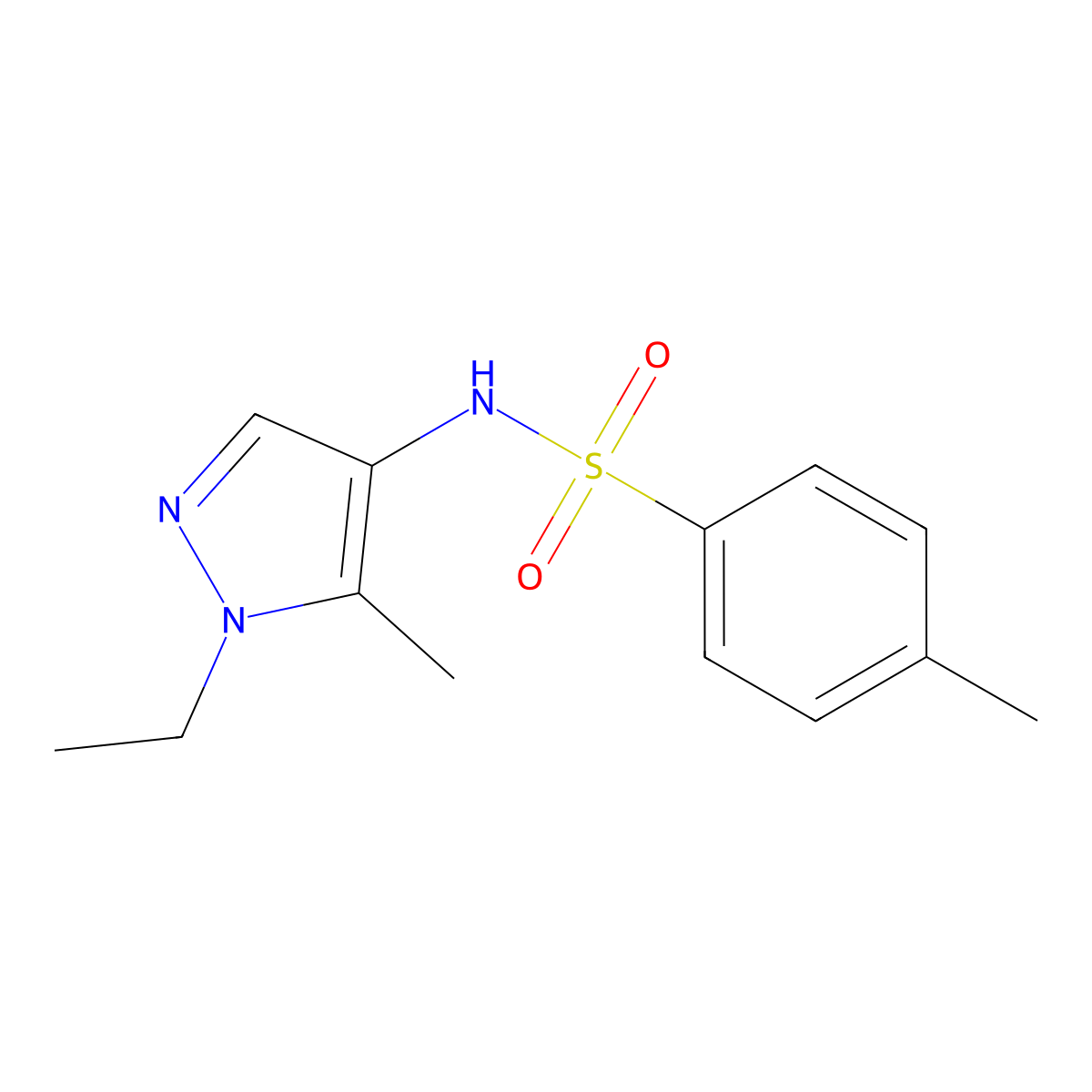 N-(1-ethyl-5-methylpyrazol-4-yl)-4-methylbenzenesulfonamide molecular structure, CAS 1005701-42-7