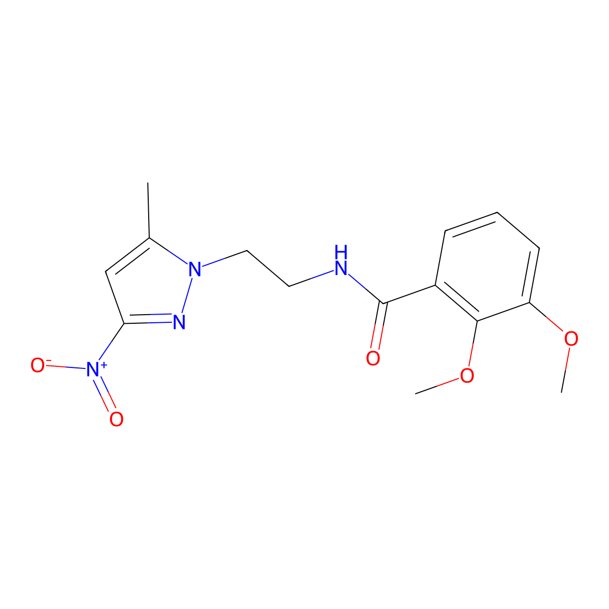 2,3-dimethoxy-N-[2-(5-methyl-3-nitropyrazol-1-yl)ethyl]benzamide molecular structure, CAS 1005702-54-4
