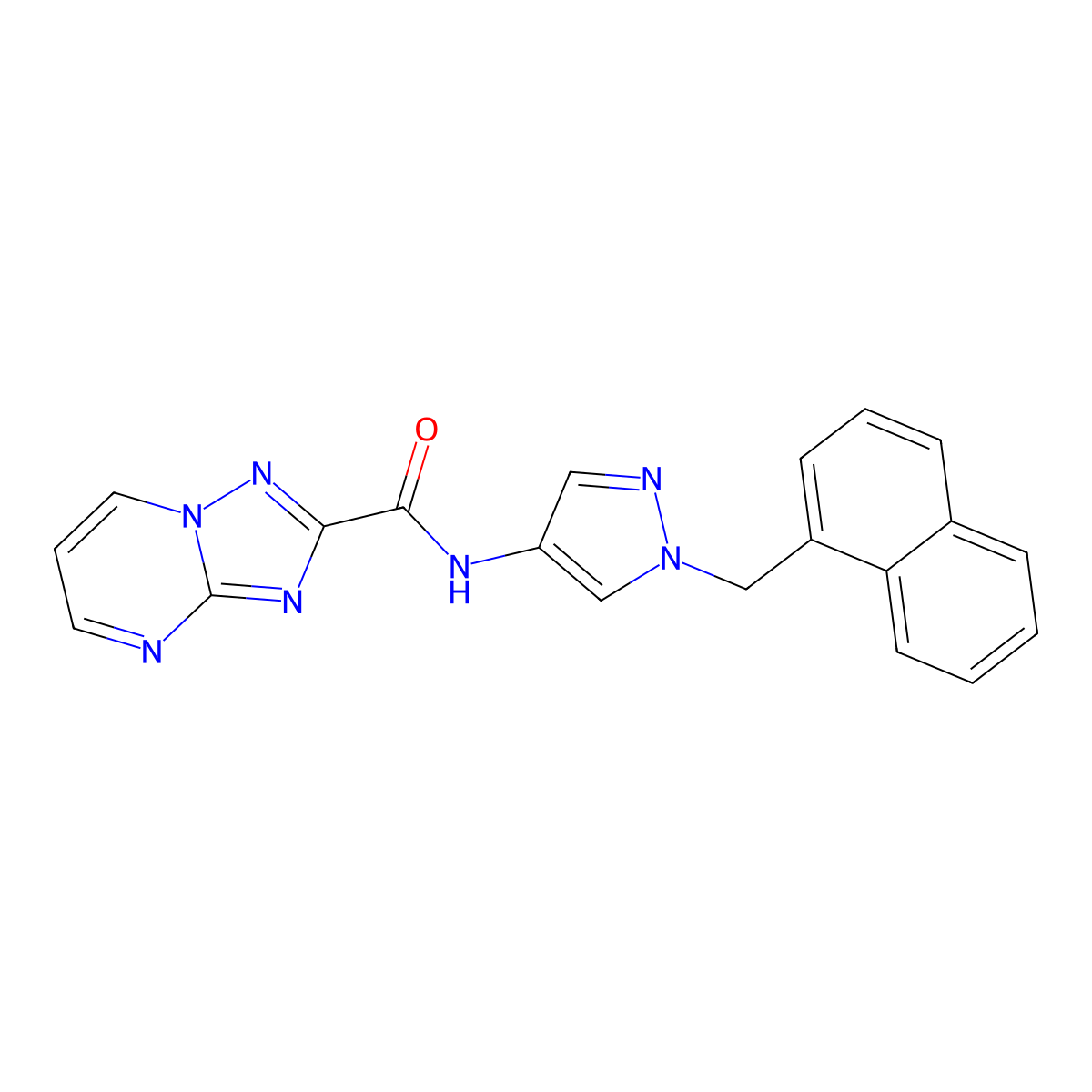 N-[1-(naphthalen-1-ylmethyl)-1H-pyrazol-4-yl][1,2,4]triazolo[1,5-a]pyrimidine-2-carboxamide molecular structure, CAS 1005707-25-4