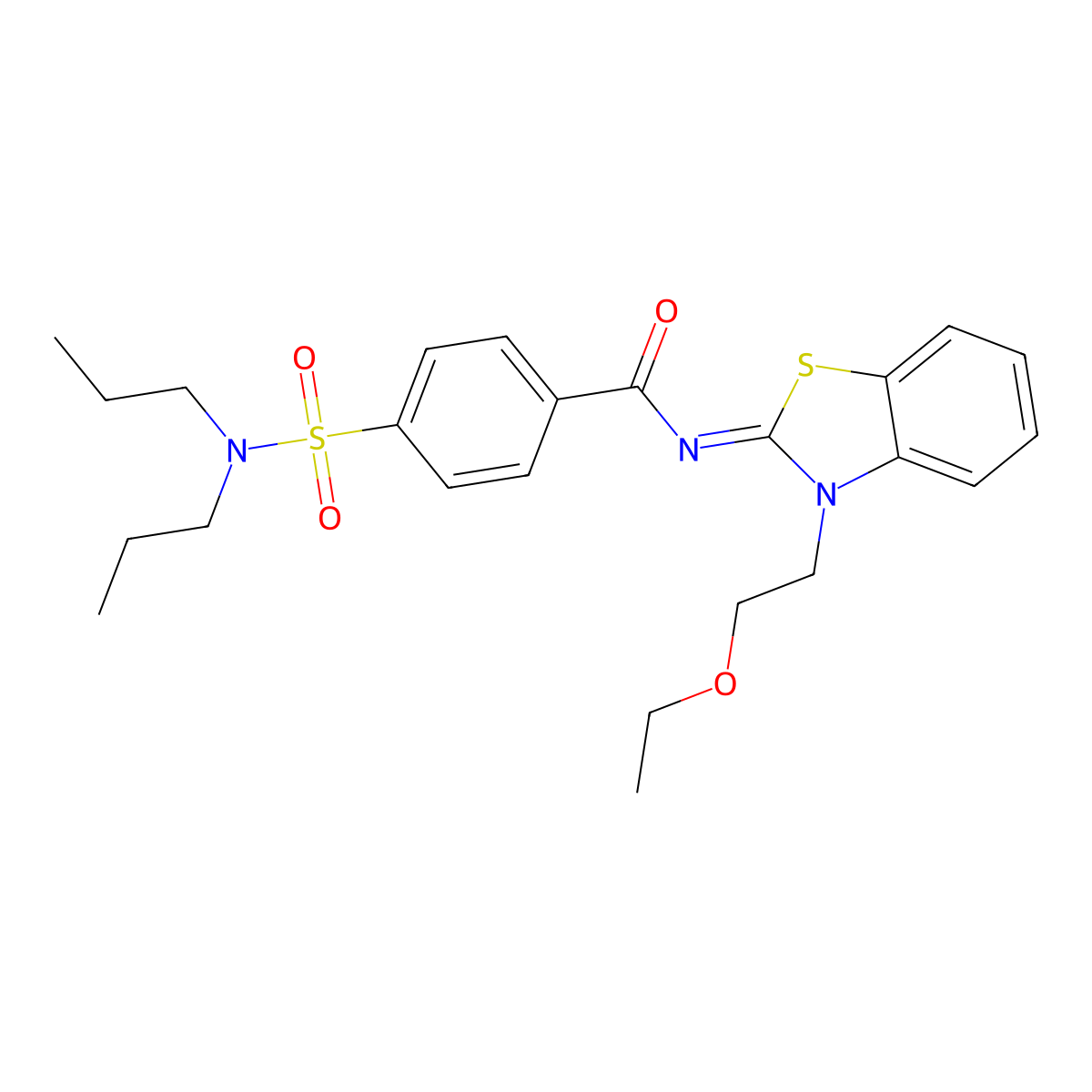 (Z)-4-(N,N-dipropylsulfamoyl)-N-(3-(2-ethoxyethyl)benzo[d]thiazol-2(3H)-ylidene)benzamide molecular structure, CAS 1005709-18-1