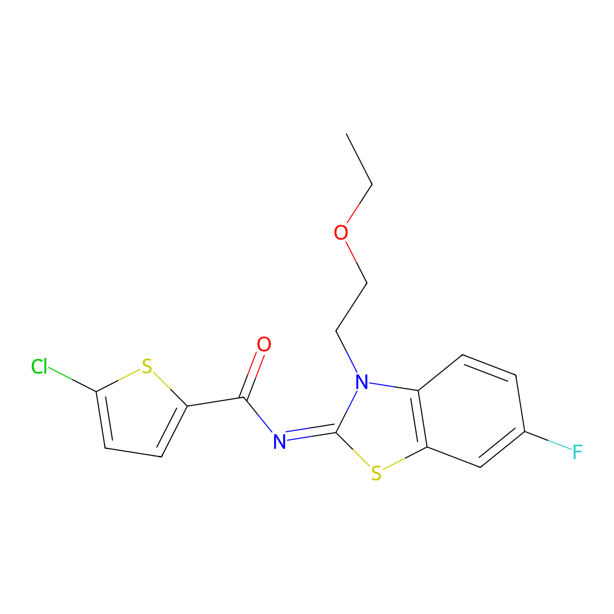 (Z)-5-chloro-N-(3-(2-ethoxyethyl)-6-fluorobenzo[d]thiazol-2(3H)-ylidene)thiophene-2-carboxamide molecular structure, CAS 1005712-97-9