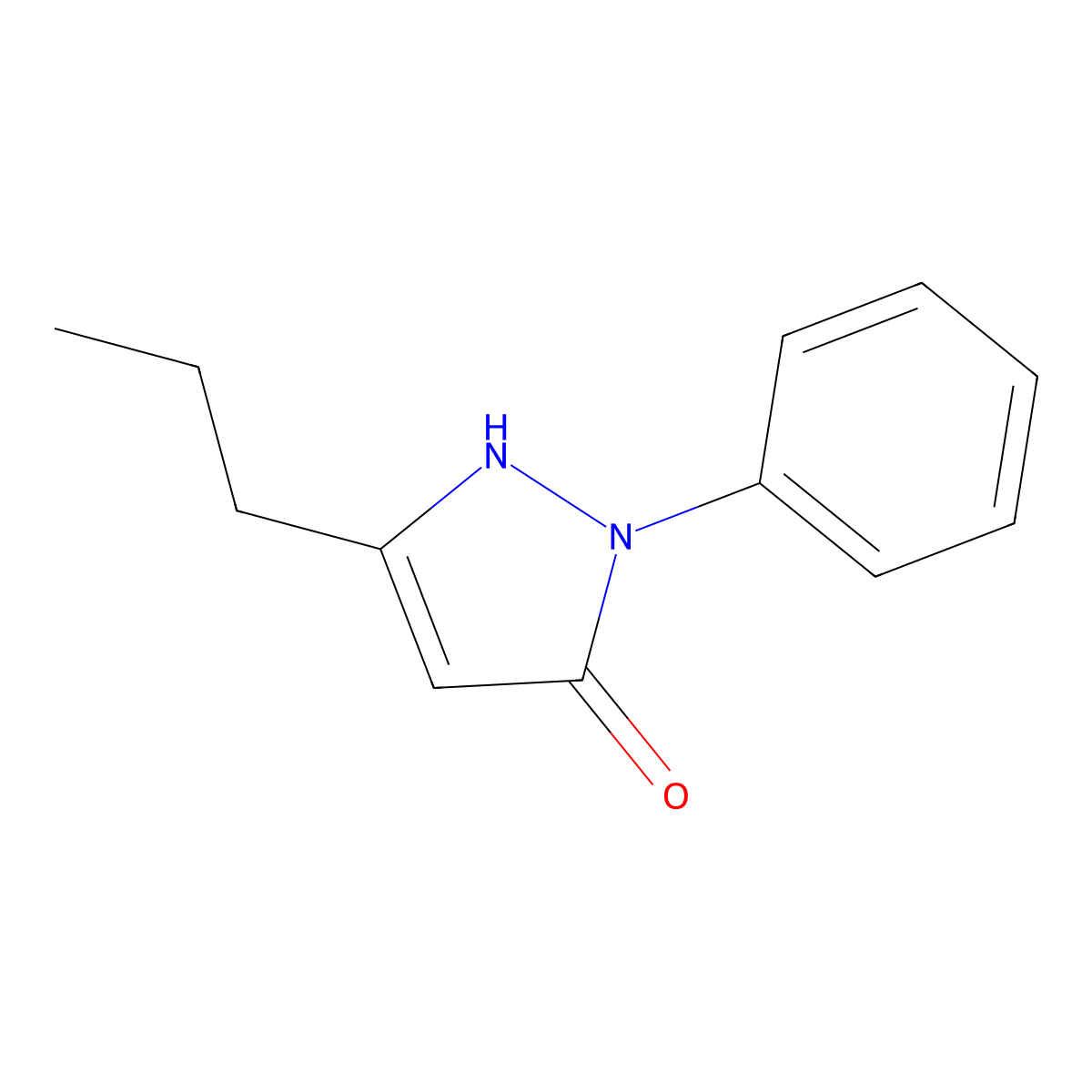 1-phenyl-3-propyl-1H-pyrazol-5-ol molecular structure, CAS 1005716-72-2