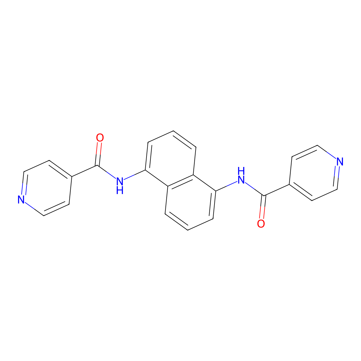 N,N'-(Naphthalene-1,5-diyl)diisonicotinamide molecular structure, CAS 1005758-37-1
