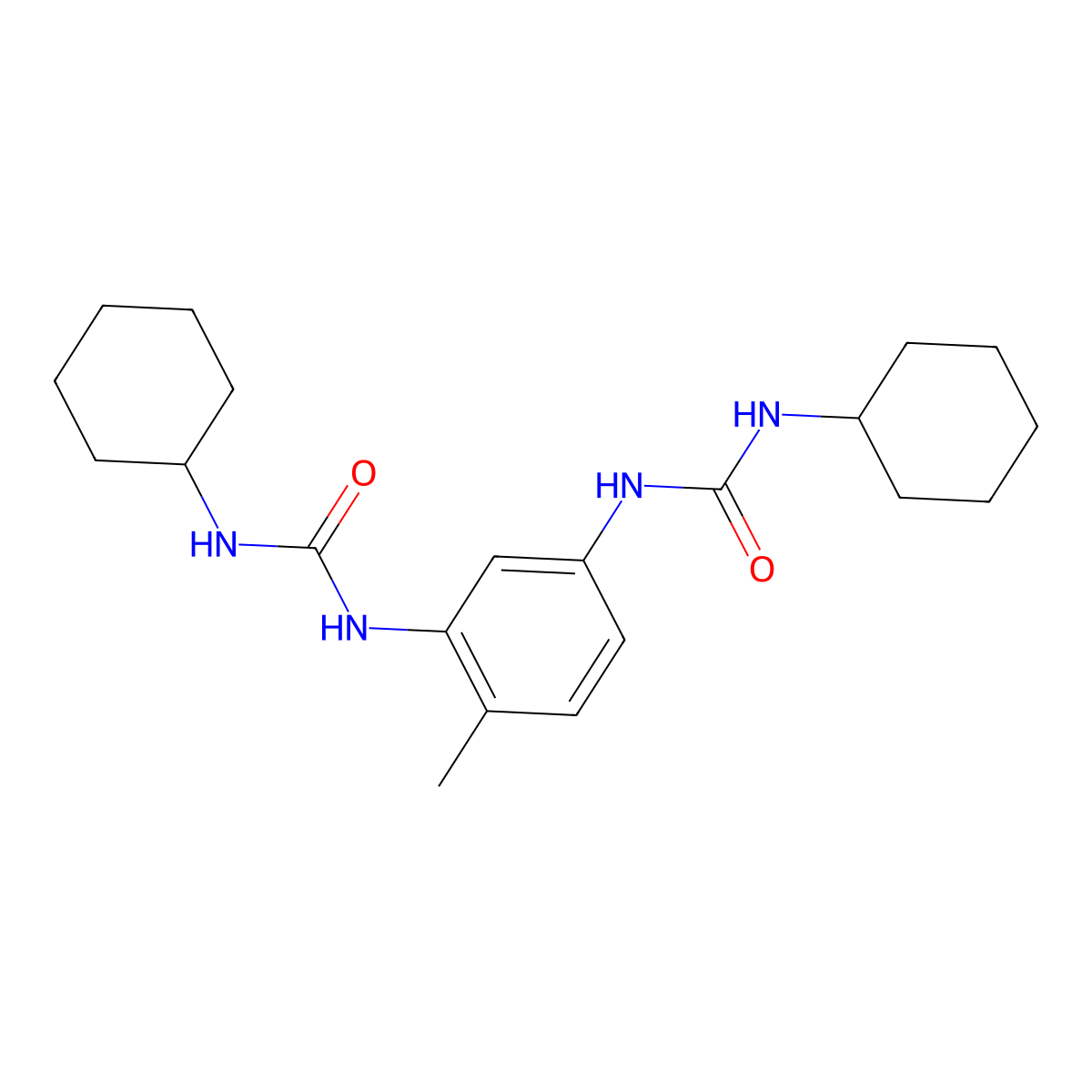 1,1'-(4-Methyl-1,3-phenylene)bis(3-cyclohexylurea) molecular structure, CAS 100576-78-1