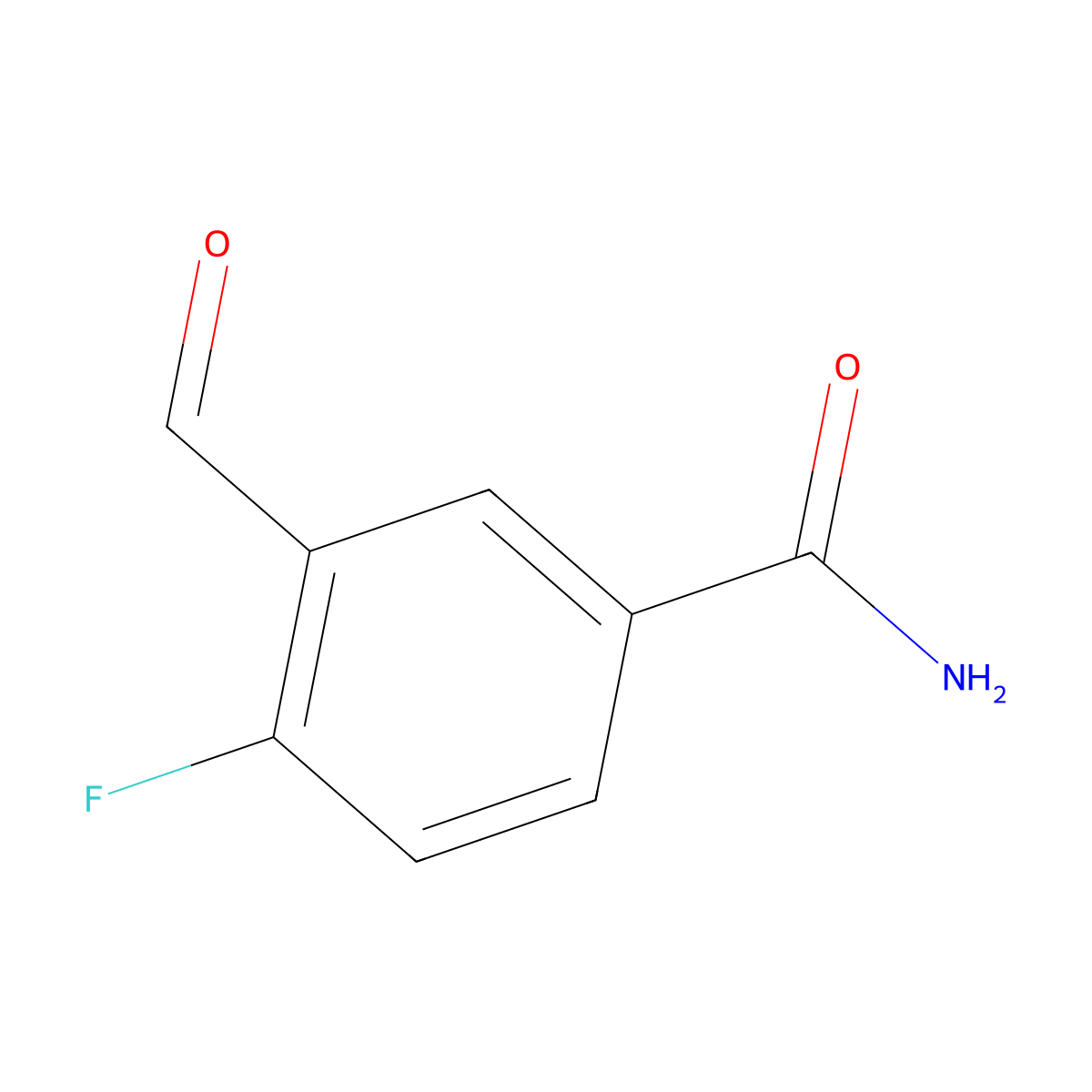 4-Fluoro-3-formyl-benzamide molecular structure, CAS 1005763-14-3