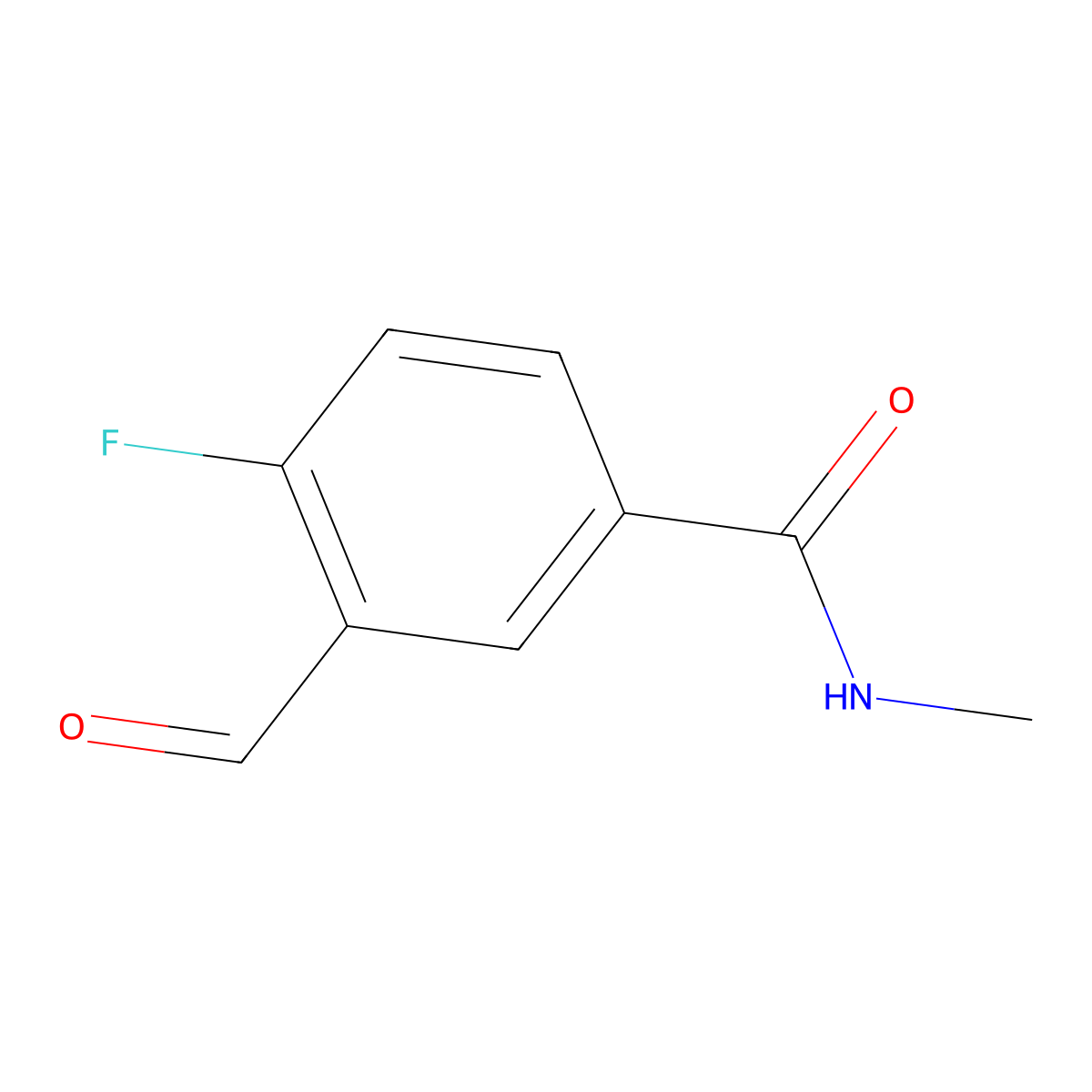4-Fluoro-3-formyl-N-methylbenzamide molecular structure, CAS 1005763-15-4
