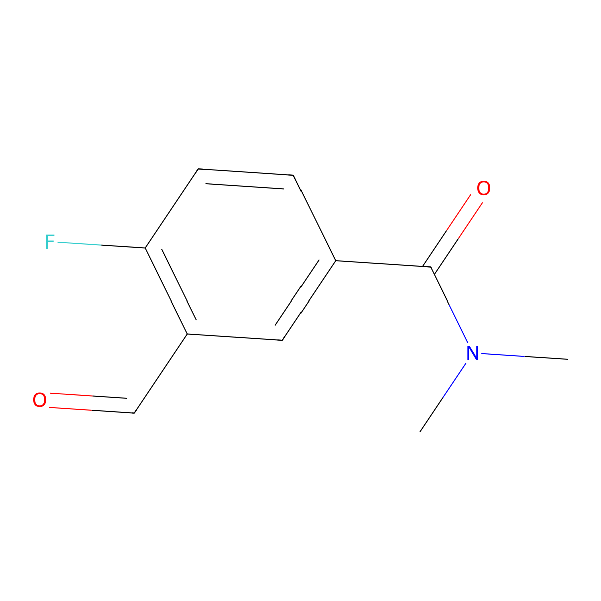 4-Fluoro-3-formyl-N, N-dimethylbenzamide molecular structure, CAS 1005763-40-5