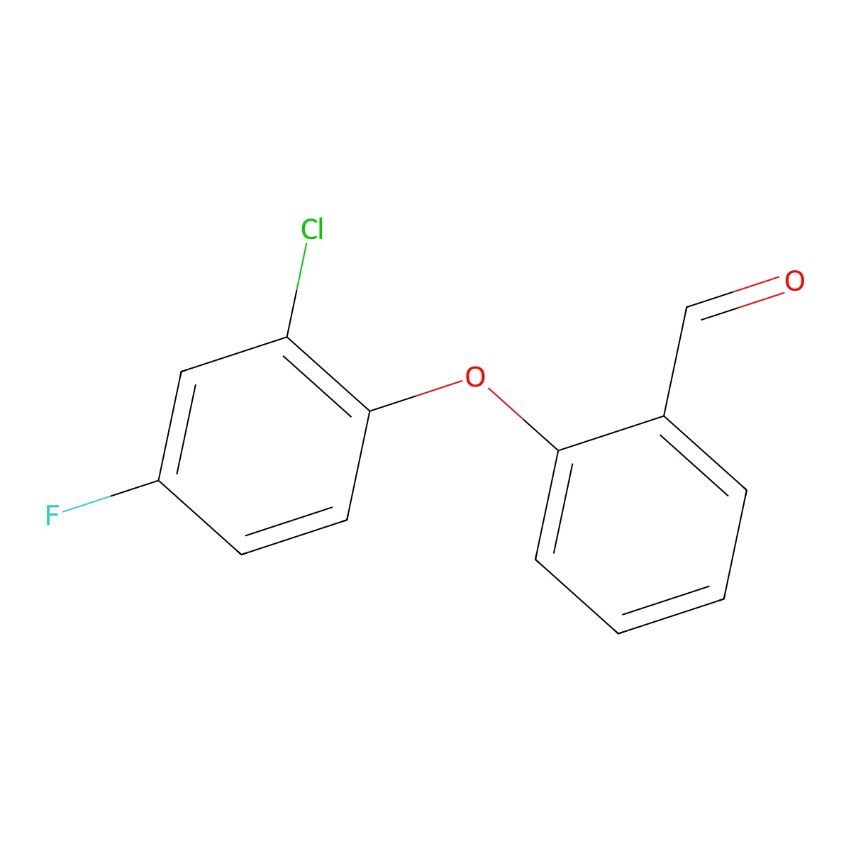 2-(2-Chloro-4-fluorophenoxy)benzaldehyde molecular structure, CAS 1005763-44-9