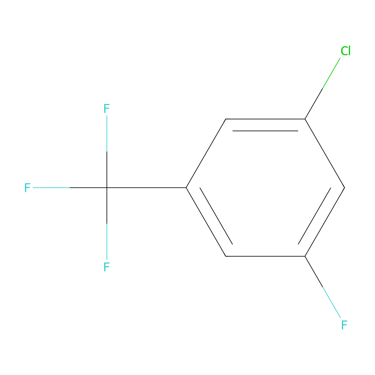 1-Chloro-3-fluoro-5-(trifluoromethyl)benzene molecular structure, CAS 1005764-23-7