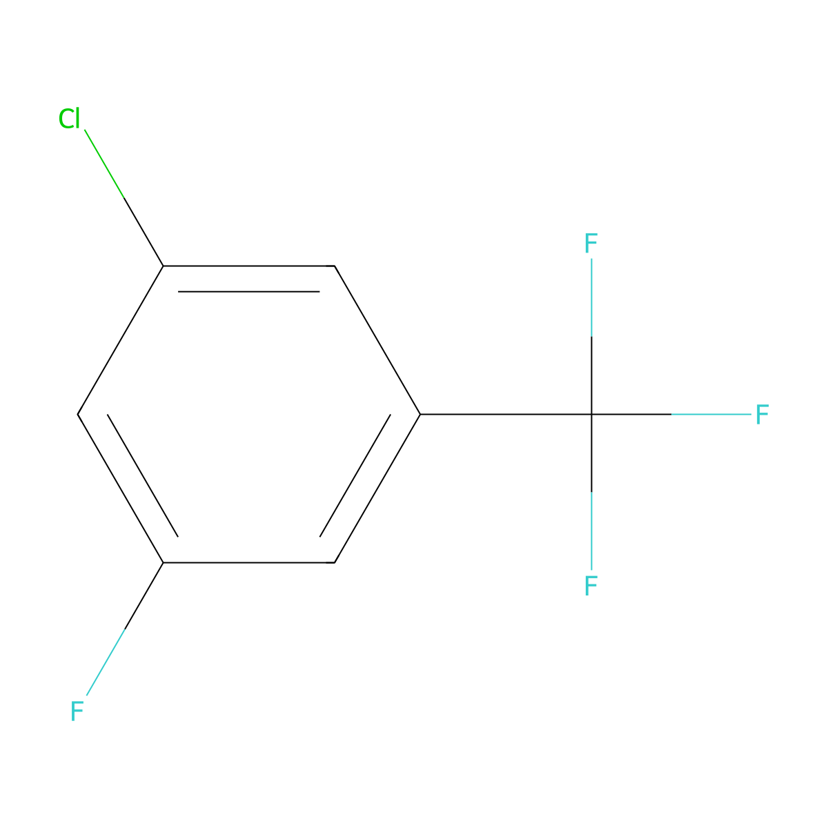1-Chloro-3-fluoro-5-(trifluoromethyl)benzene molecular structure, CAS 1005764-23-7