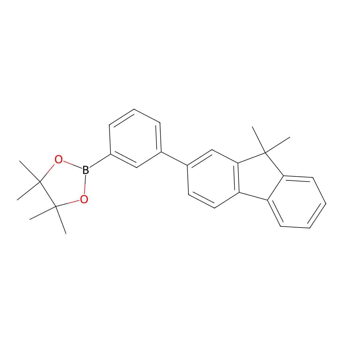 2-(3-(9,9-dimethyl-9H-fluoren-2-yl)phenyl)-4,4,5,5-tetramethyl-1,3,2-dioxaborolane molecular structure, CAS 1005771-03-8