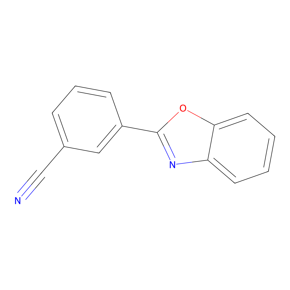 3-(1,3-Benzoxazol-2-yl)benzonitrile molecular structure, CAS 1005771-64-1