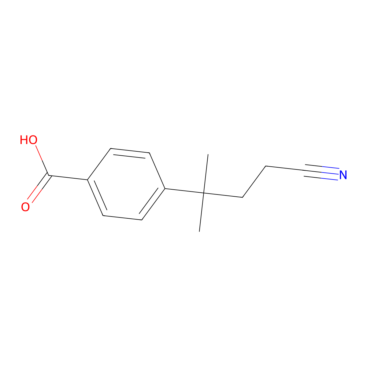 4-(4-Cyano-2-methylbutan-2-yl)benzoic acid molecular structure, CAS 1005785-11-4