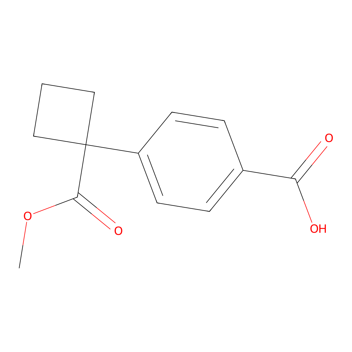 4-[1-(Methoxycarbonyl)cyclobutyl]benzoic acid molecular structure, CAS 1005785-27-2