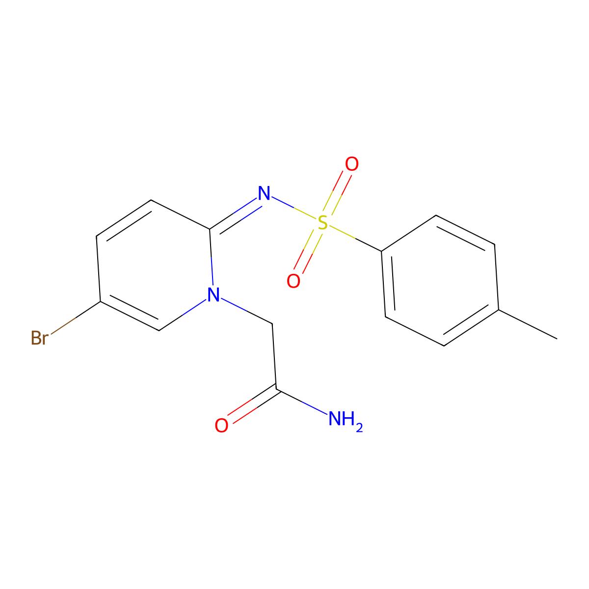 2-(5-Bromo-2-(tosylimino)pyridin-1(2H)-yl)acetamide molecular structure, CAS 1005785-49-8