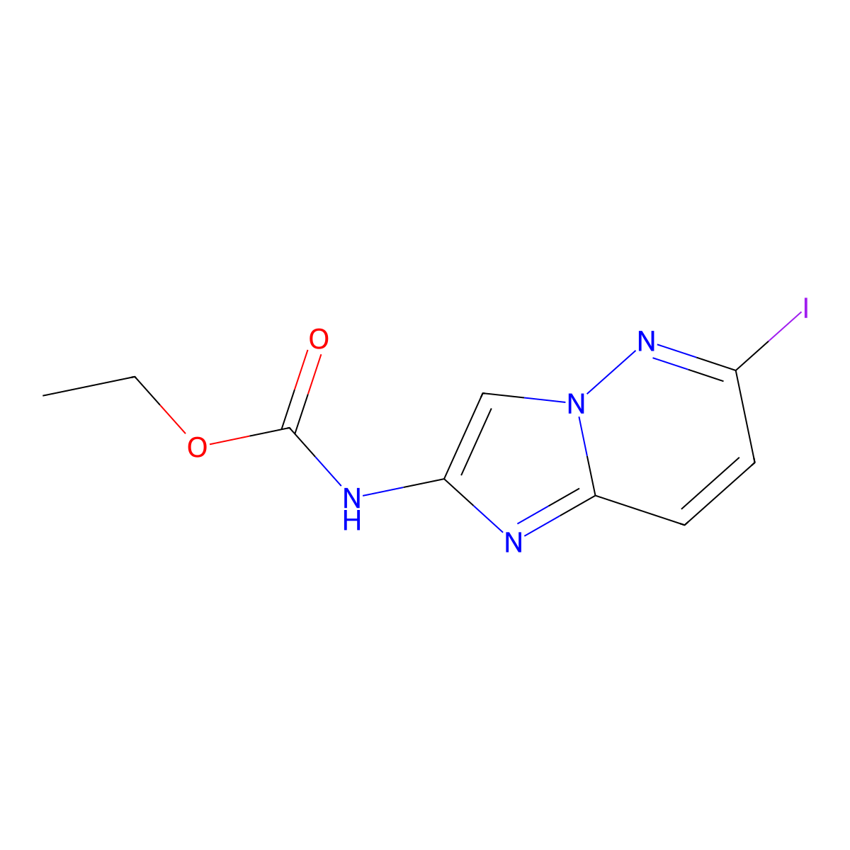 Ethyl (6-iodoimidazo[1,2-B]pyridazin-2-YL)carbamate molecular structure, CAS 1005785-69-2