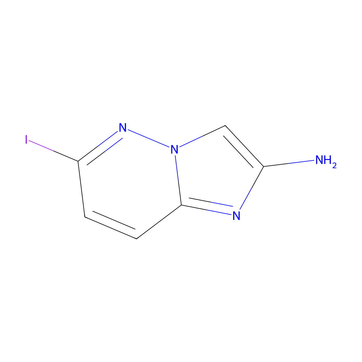 6-Iodoimidazo[1,2-B]pyridazin-2-amine molecular structure, CAS 1005785-71-6