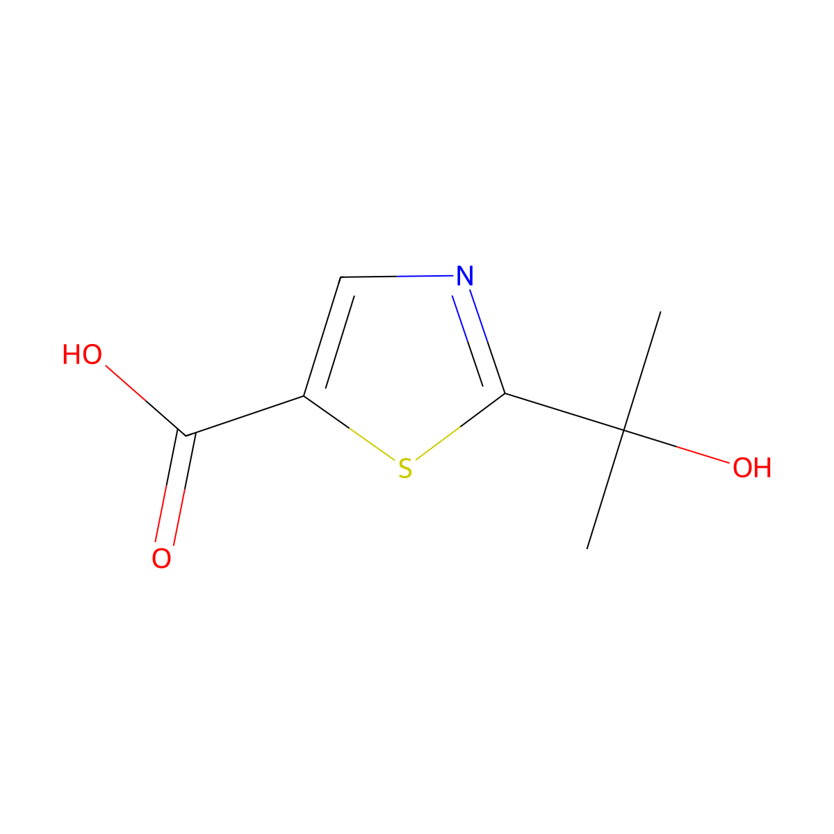 2-(1-Hydroxy-1-methylethyl)-1,3-thiazole-5-carboxylic acid molecular structure, CAS 1005788-54-4