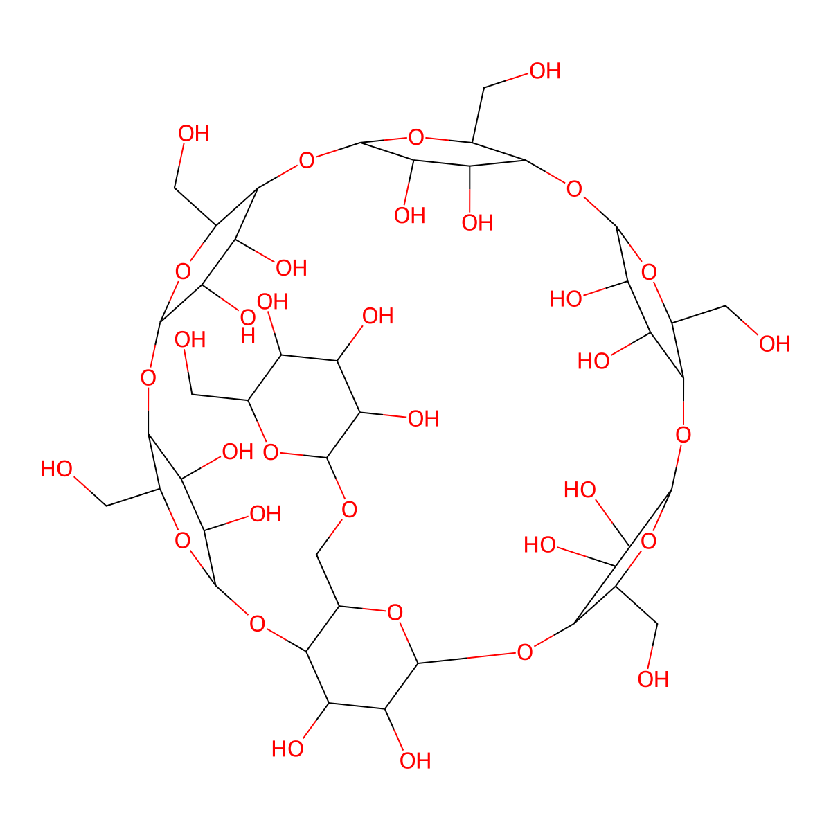 6-O-alpha-D-Glucosyl-alpha-cyclodextrin mono molecular structure, CAS 10058-19-2