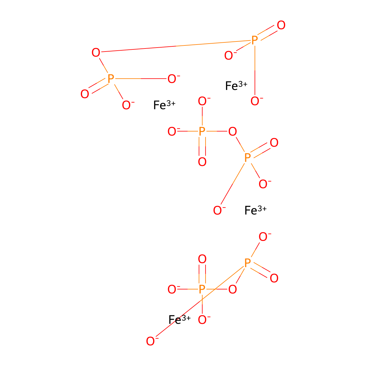 Iron(III) pyrophosphate , Iron(III) pyrophosphate molecular structure, CAS 10058-44-3