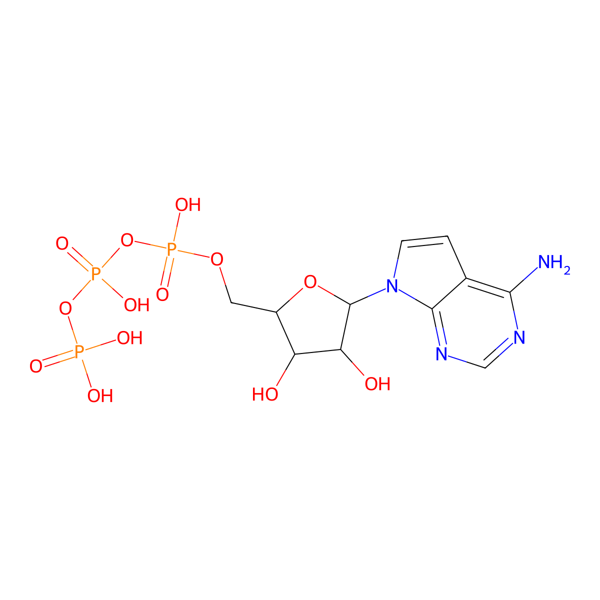 Tubercidin 5'-triphosphate molecular structure, CAS 10058-66-9
