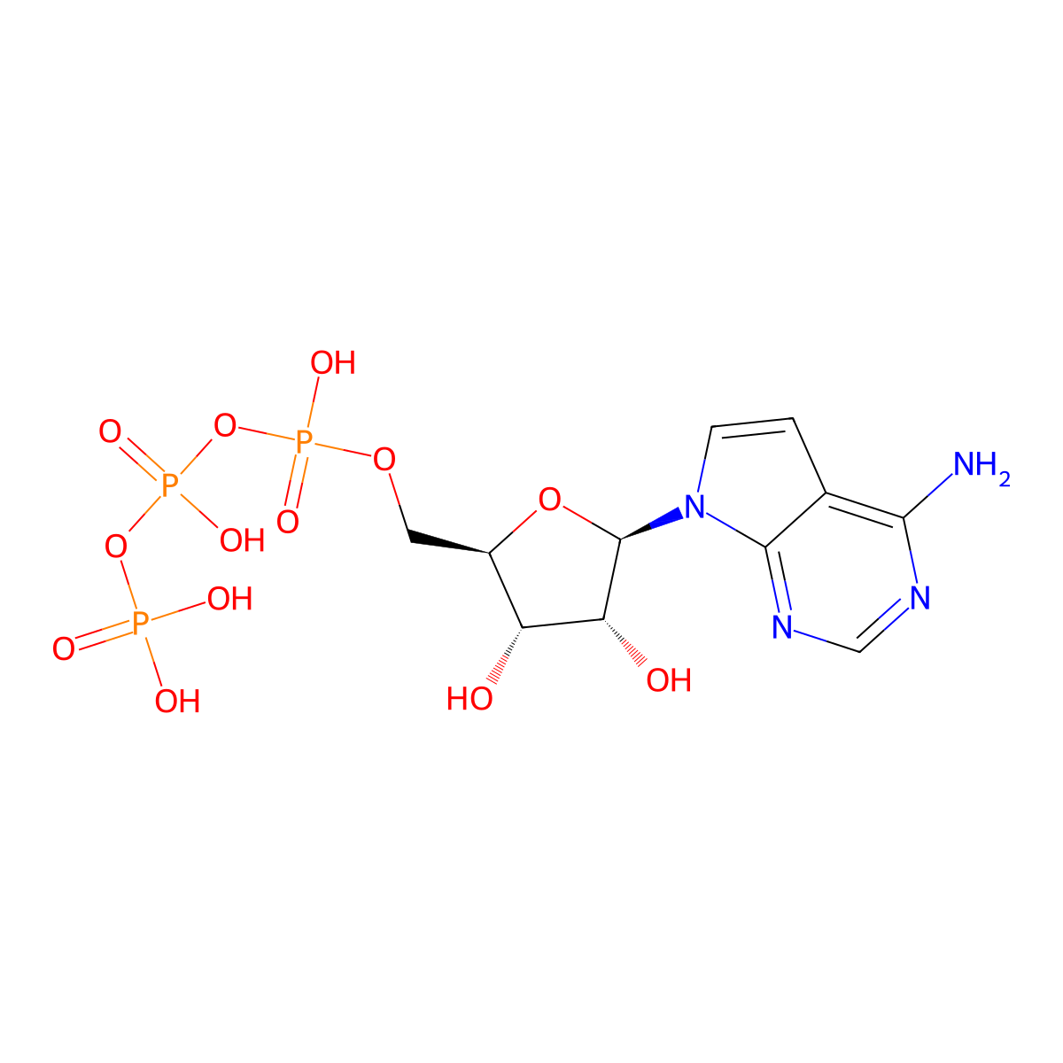 Tubercidin 5'-triphosphate molecular structure, CAS 10058-66-9
