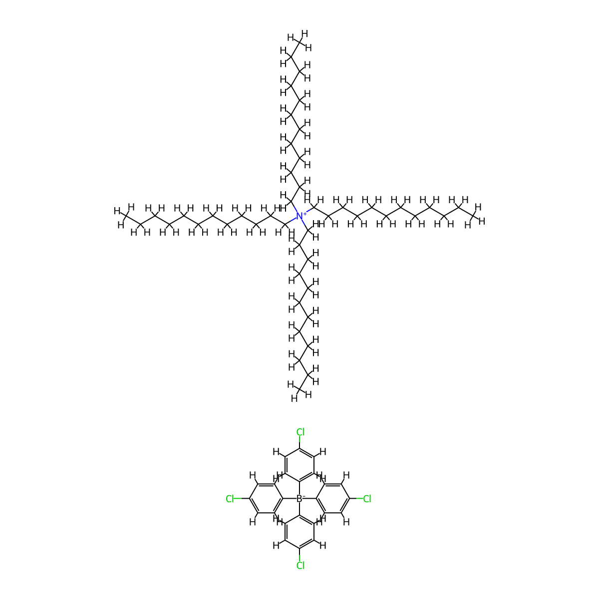 Tetradodecylammonium tetrakis(4-chlorophenyl)borate molecular structure, CAS 100581-42-8