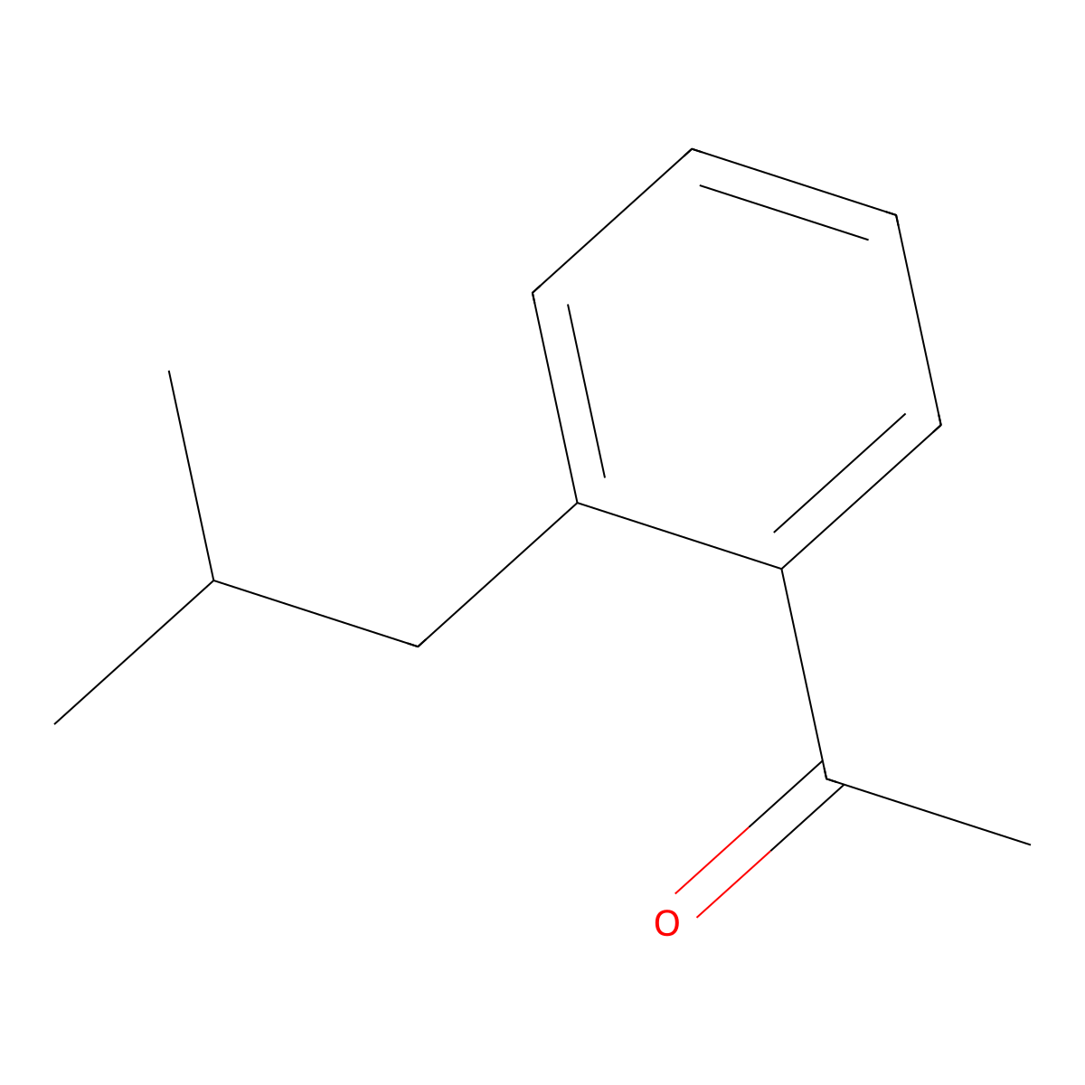 1-[2-(2-Methylpropyl)phenyl]ethan-1-one molecular structure, CAS 100585-54-4