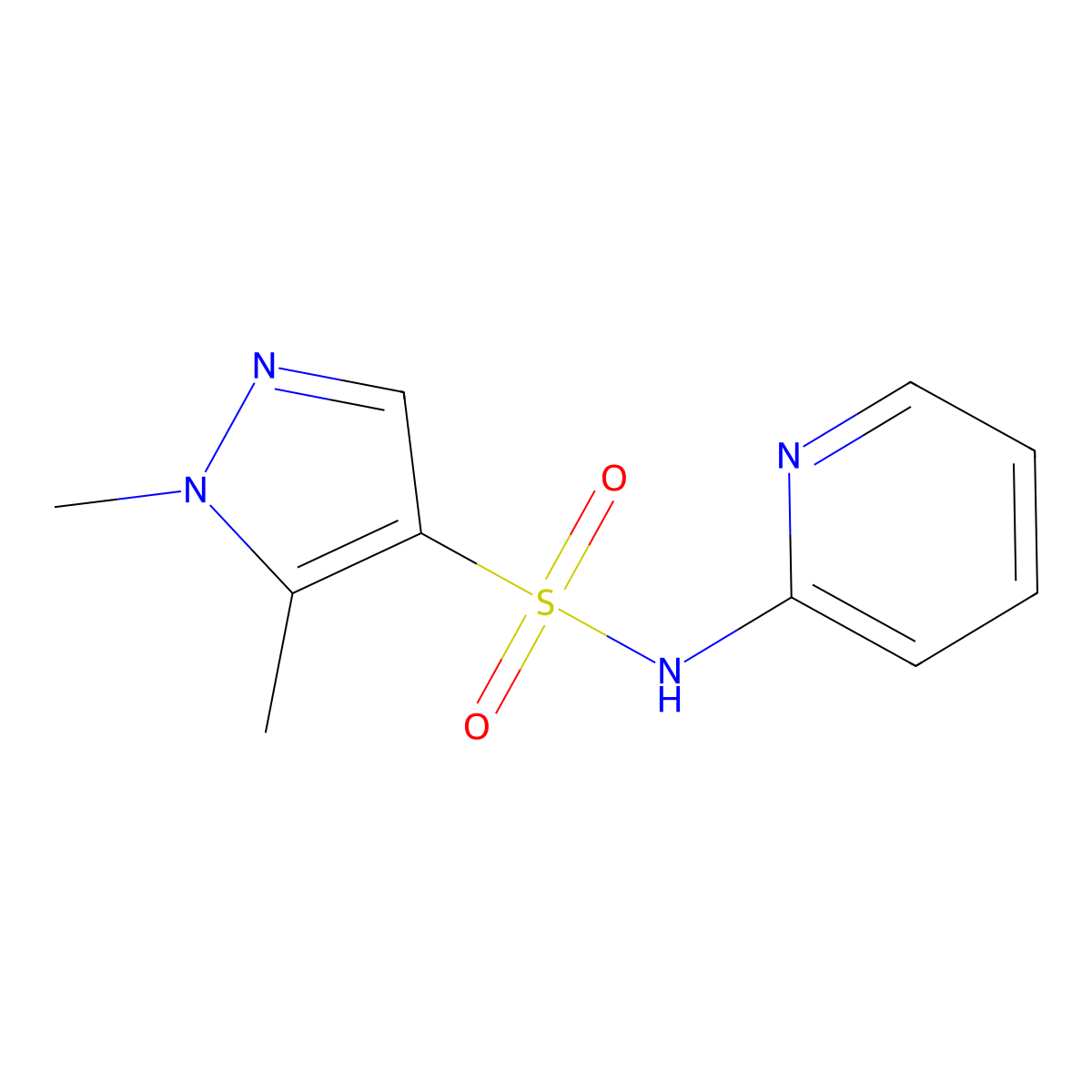 [(1,5-Dimethylpyrazol-4-yl)sulfonyl]-2-pyridylamine molecular structure, CAS 1005855-56-0