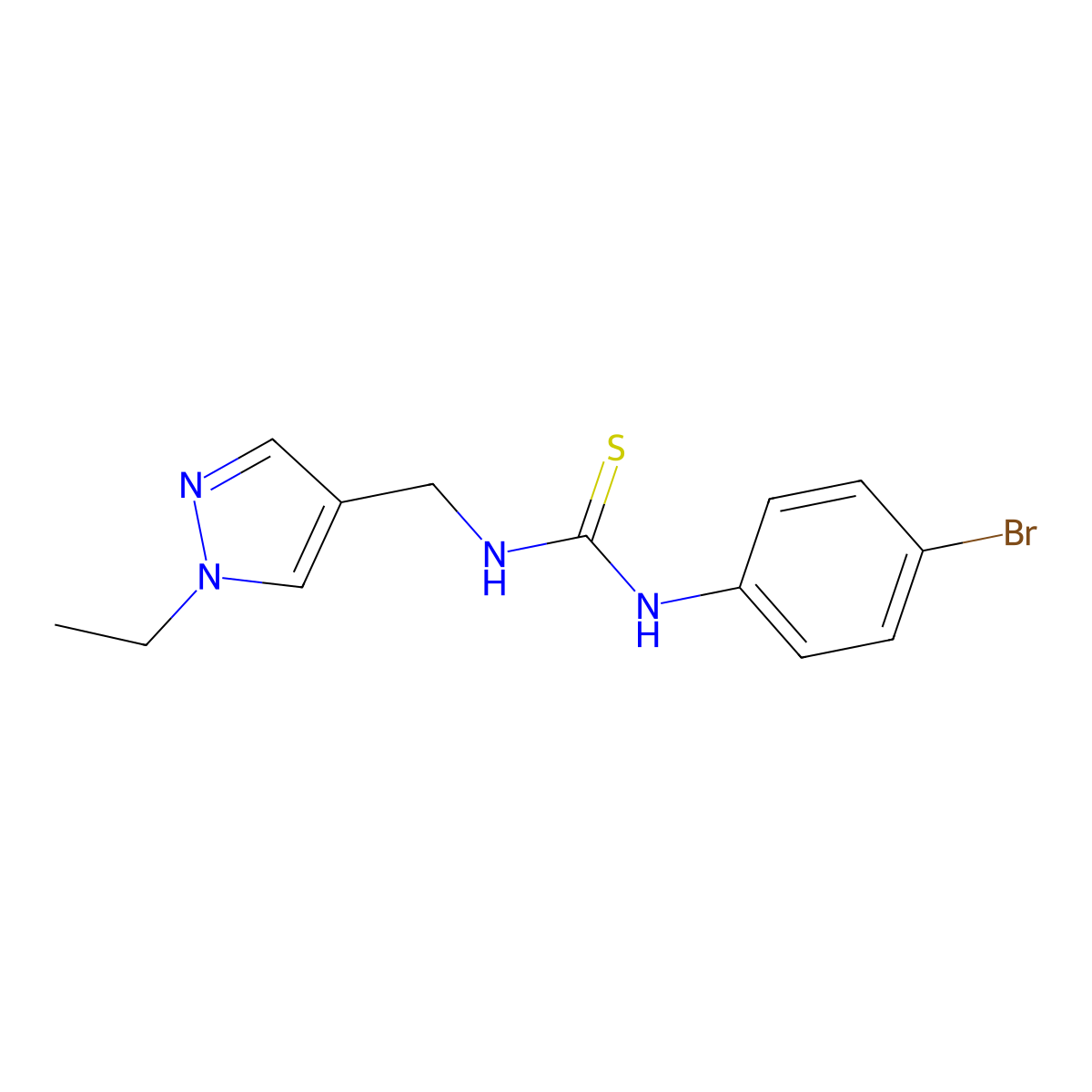 [(4-Bromophenyl)amino]{[(1-ethylpyrazol-4-yl)methyl]amino}methane-1-thione molecular structure, CAS 1005876-59-4