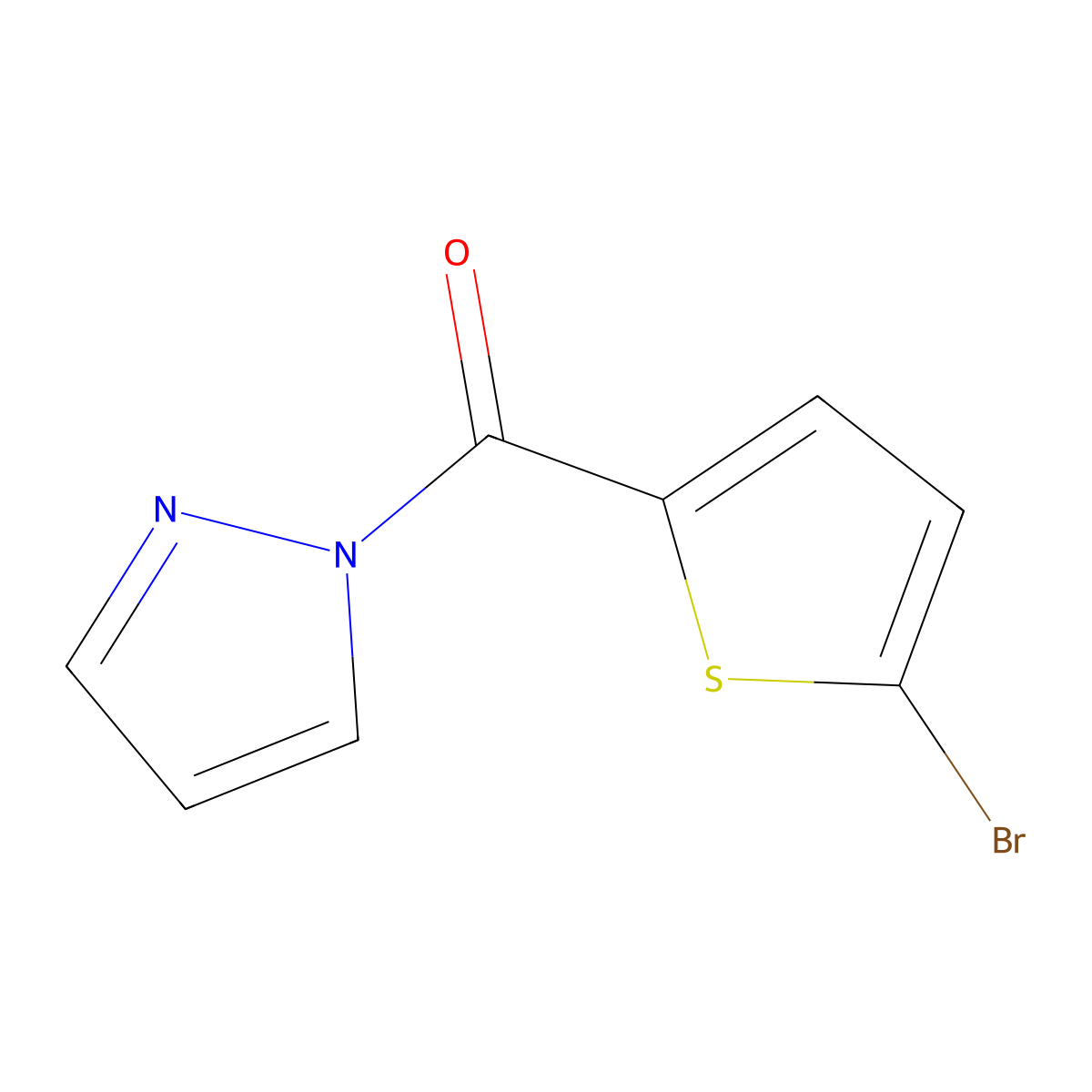 (5-bromothiophen-2-yl)(1H-pyrazol-1-yl)methanone molecular structure, CAS 1005878-08-9
