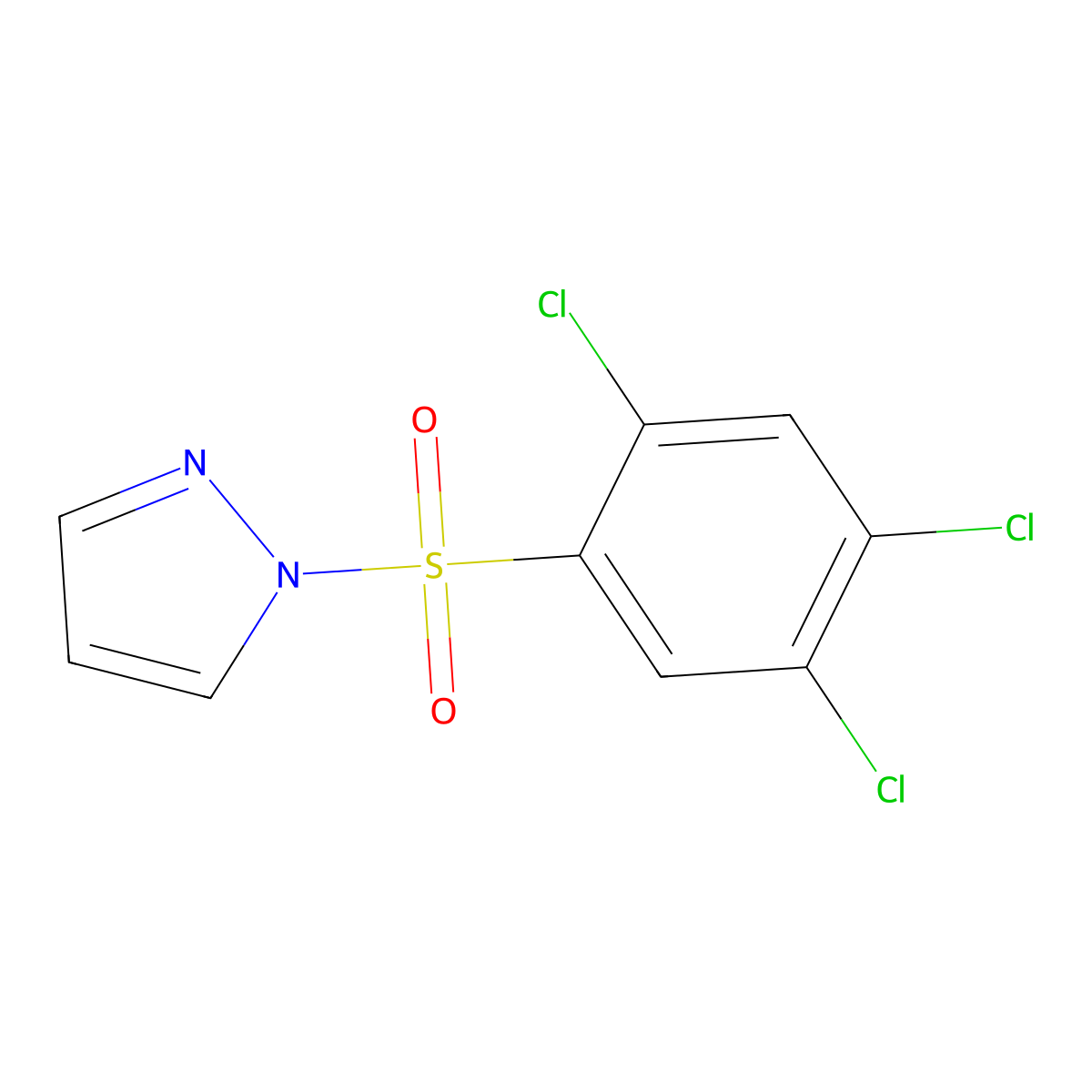 1-(2,4,5-trichlorobenzenesulfonyl)-1H-pyrazole molecular structure, CAS 1005885-49-3